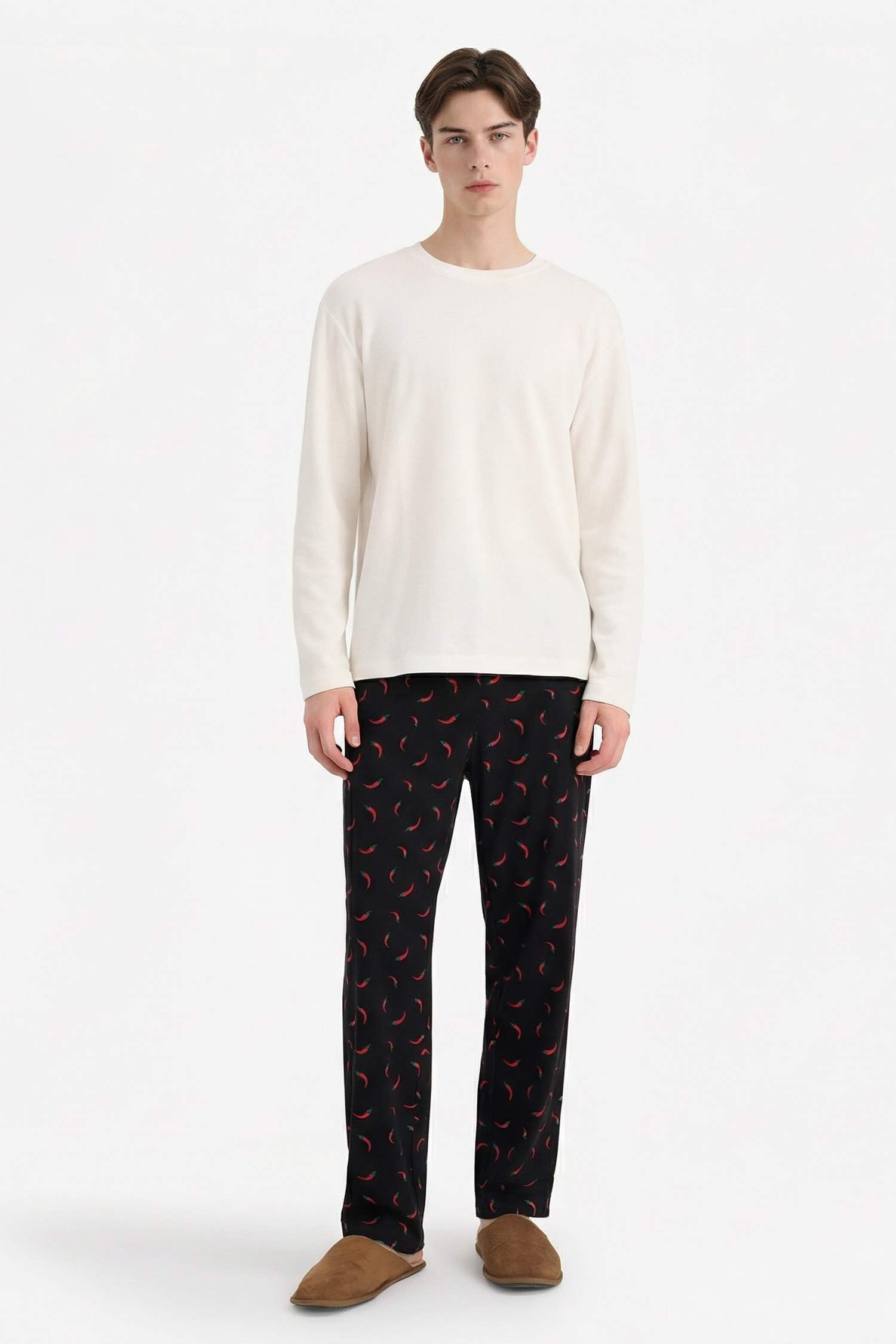 Regular Fit Vegetable Print Pajama Pants