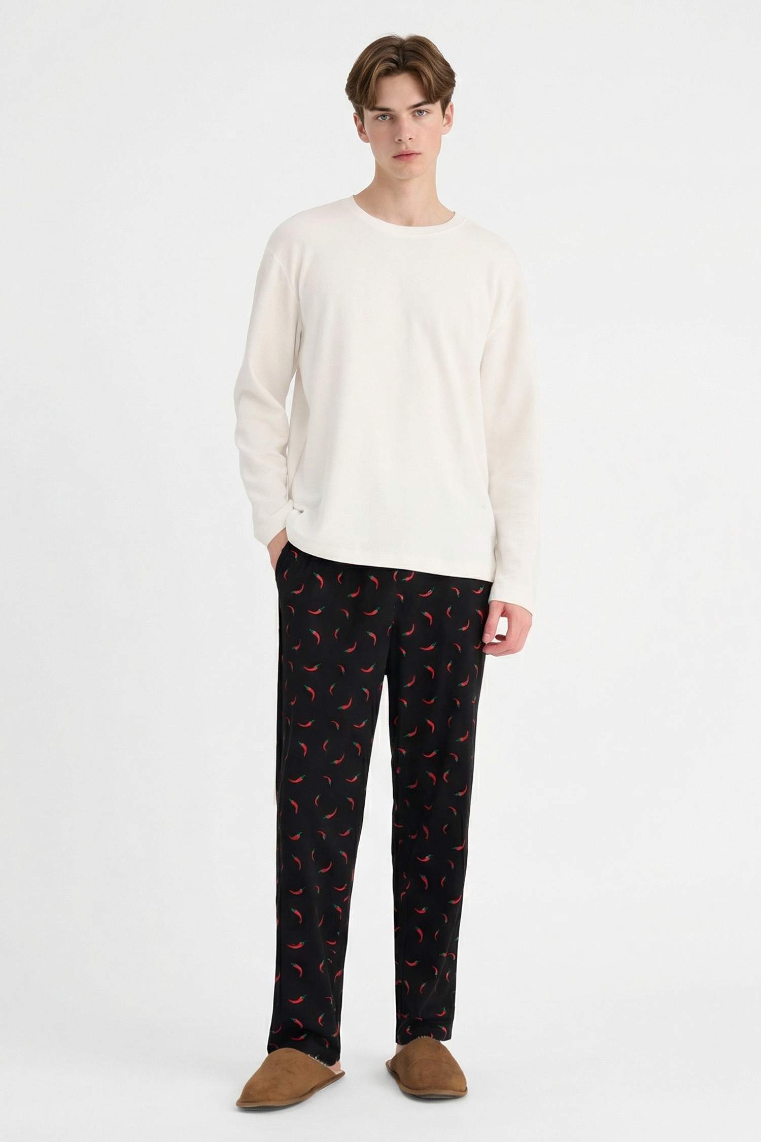 Regular Fit Vegetable Print Pajama Pants