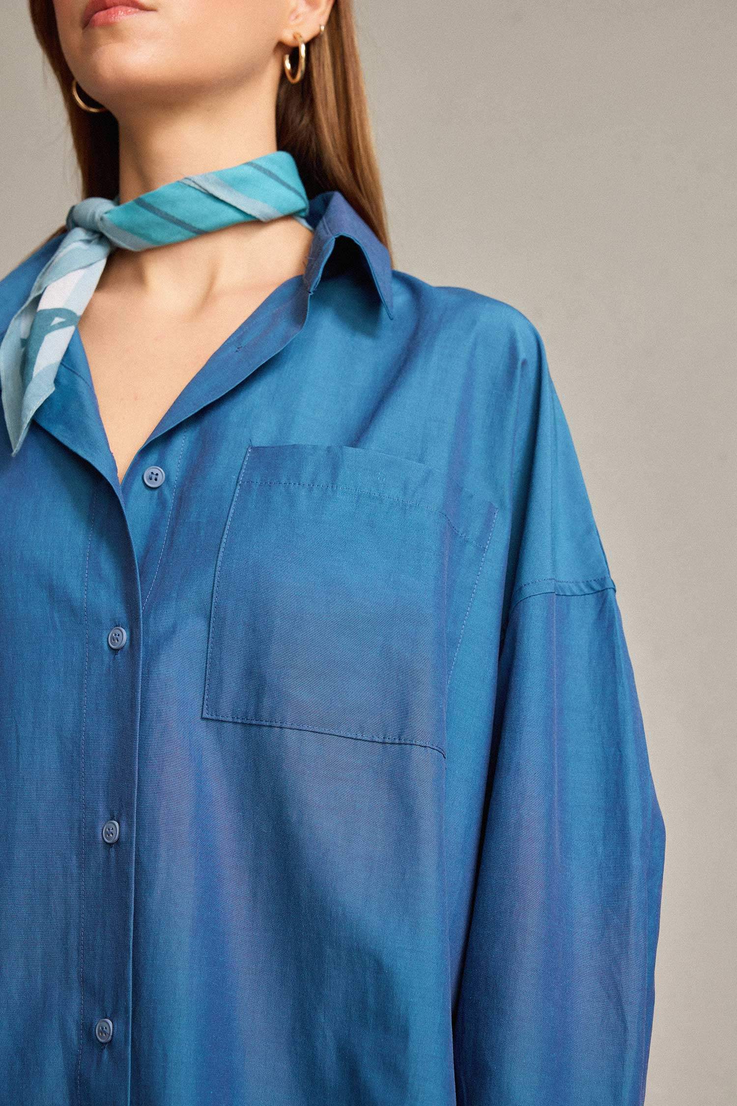 Oversize Geniş Kalıp Uzun Kollu Gömlek