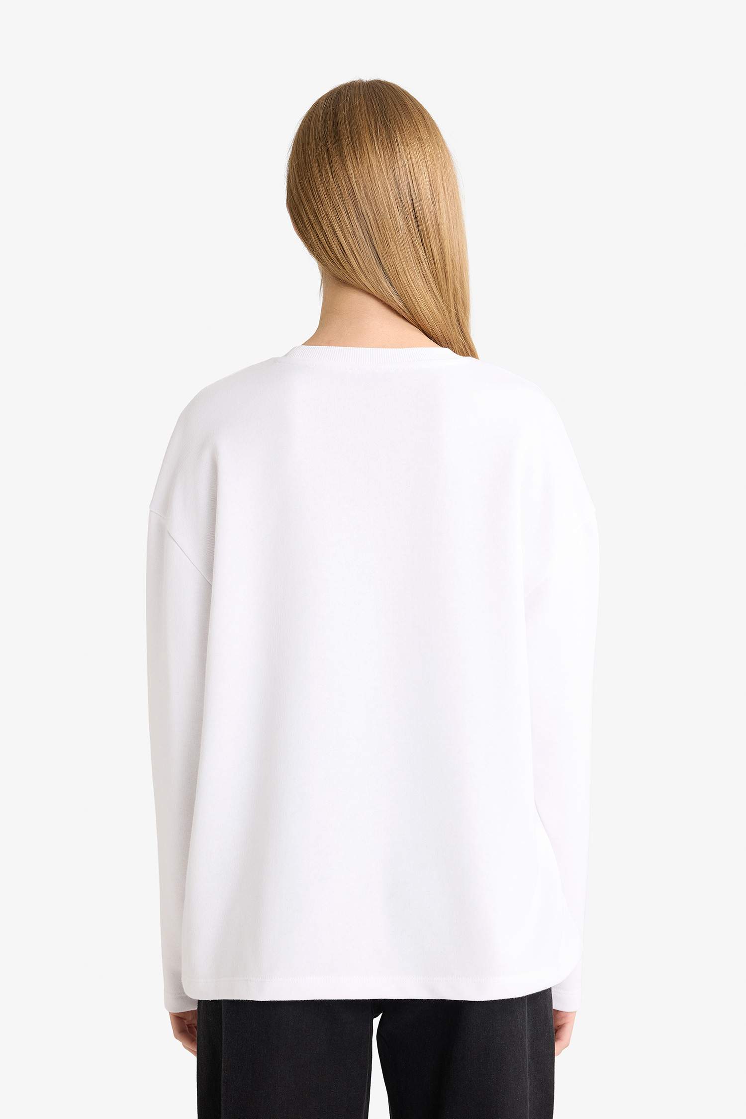 Coool Overshirt Fit Bisiklet Yaka Atatürk Baskılı Kalın Uzun Kollu Tişört