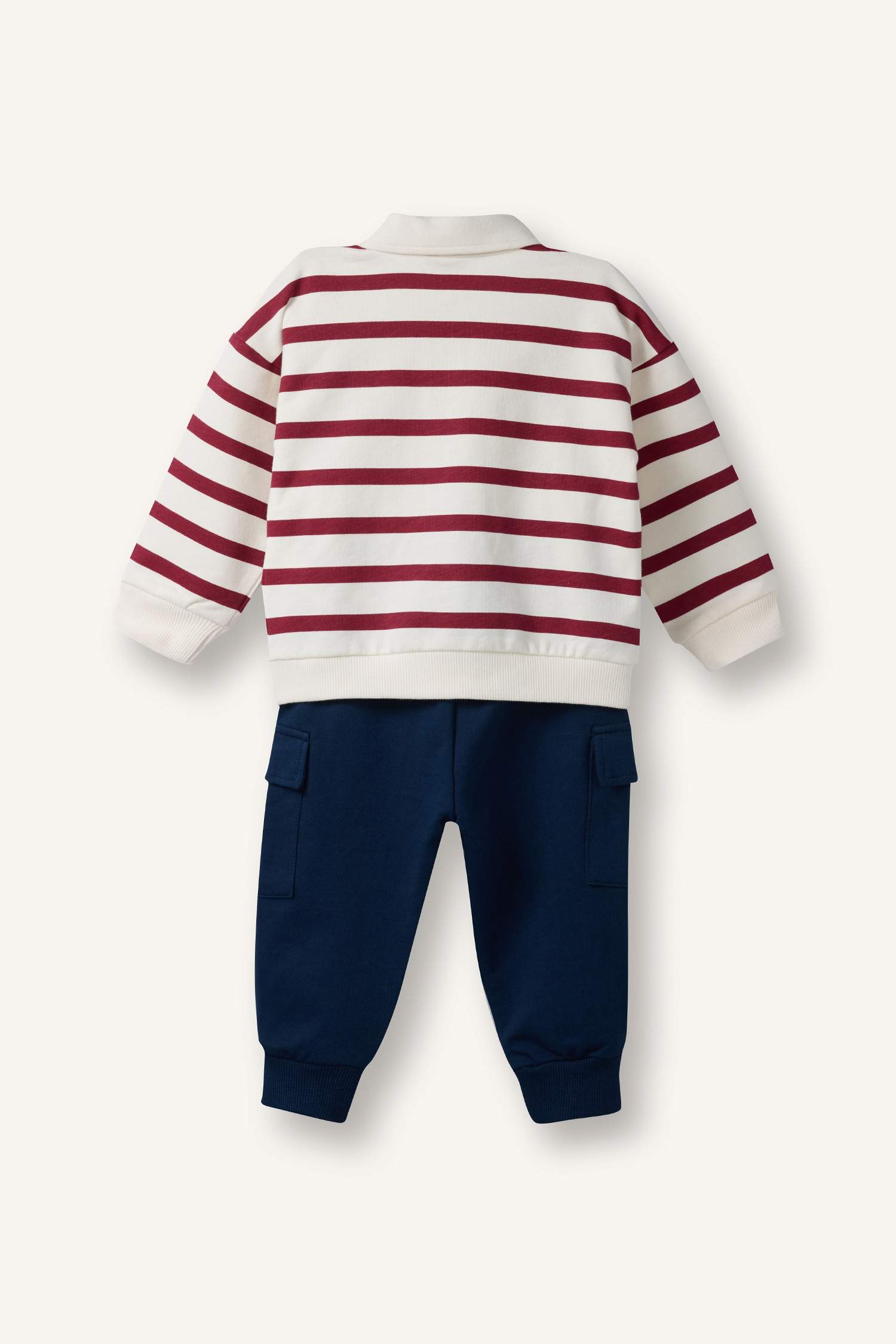 Erkek Bebek 2'li Takım Çizgili Sweatshirt Pantolon