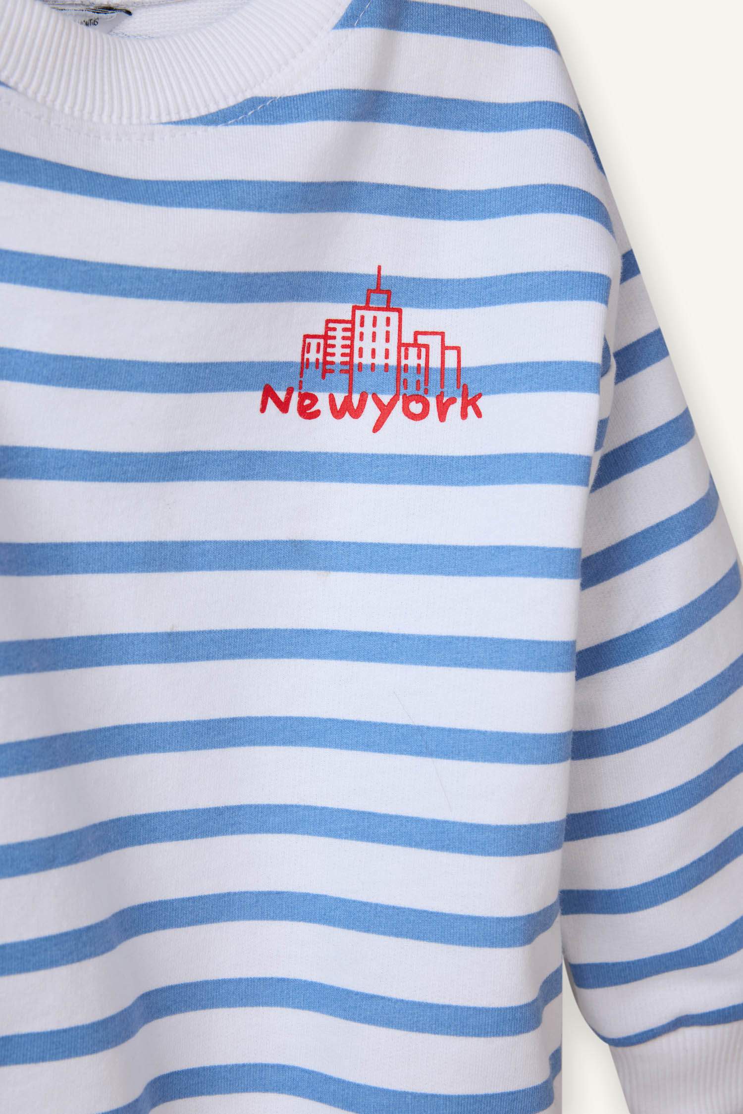 Erkek Bebek Oversize Geniş Kalıp Bisiklet Yaka Baskılı 2'li Sweatshirt