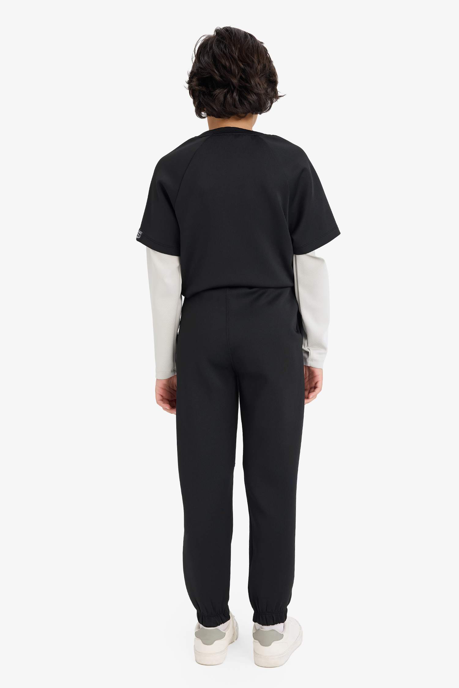 بنطرون بجامة رياضي بطبعة شعار قماش سكوبا قصة عادية