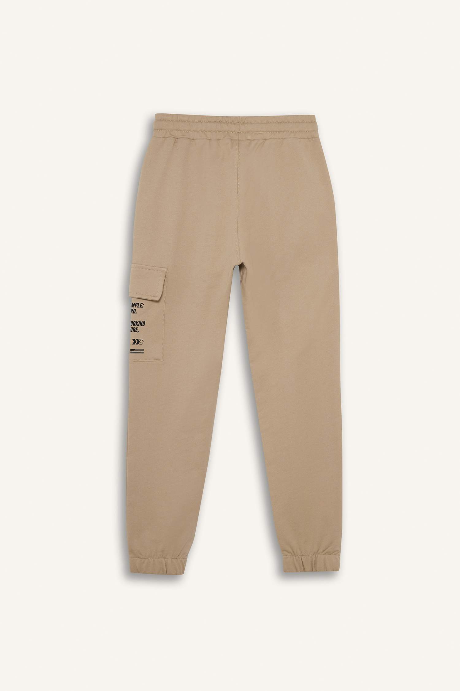 Regular Fıt Slogan Baskılı Sweatshirt Kumaşı Pantolon Erkek Çocuk