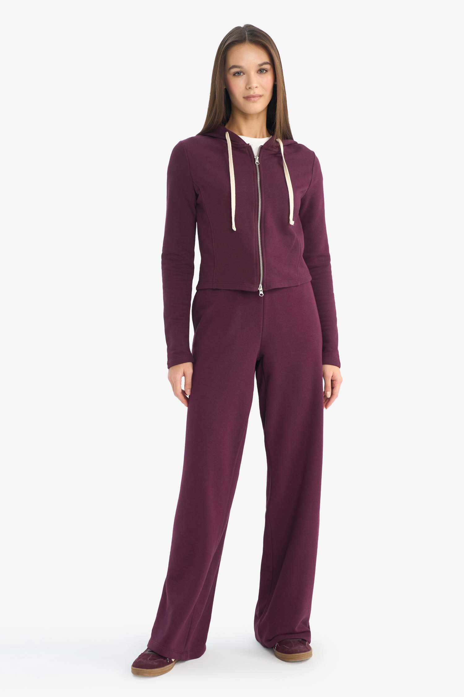 Oversize Fit Hooded Thick Sweatshirt Fabric Cardigan