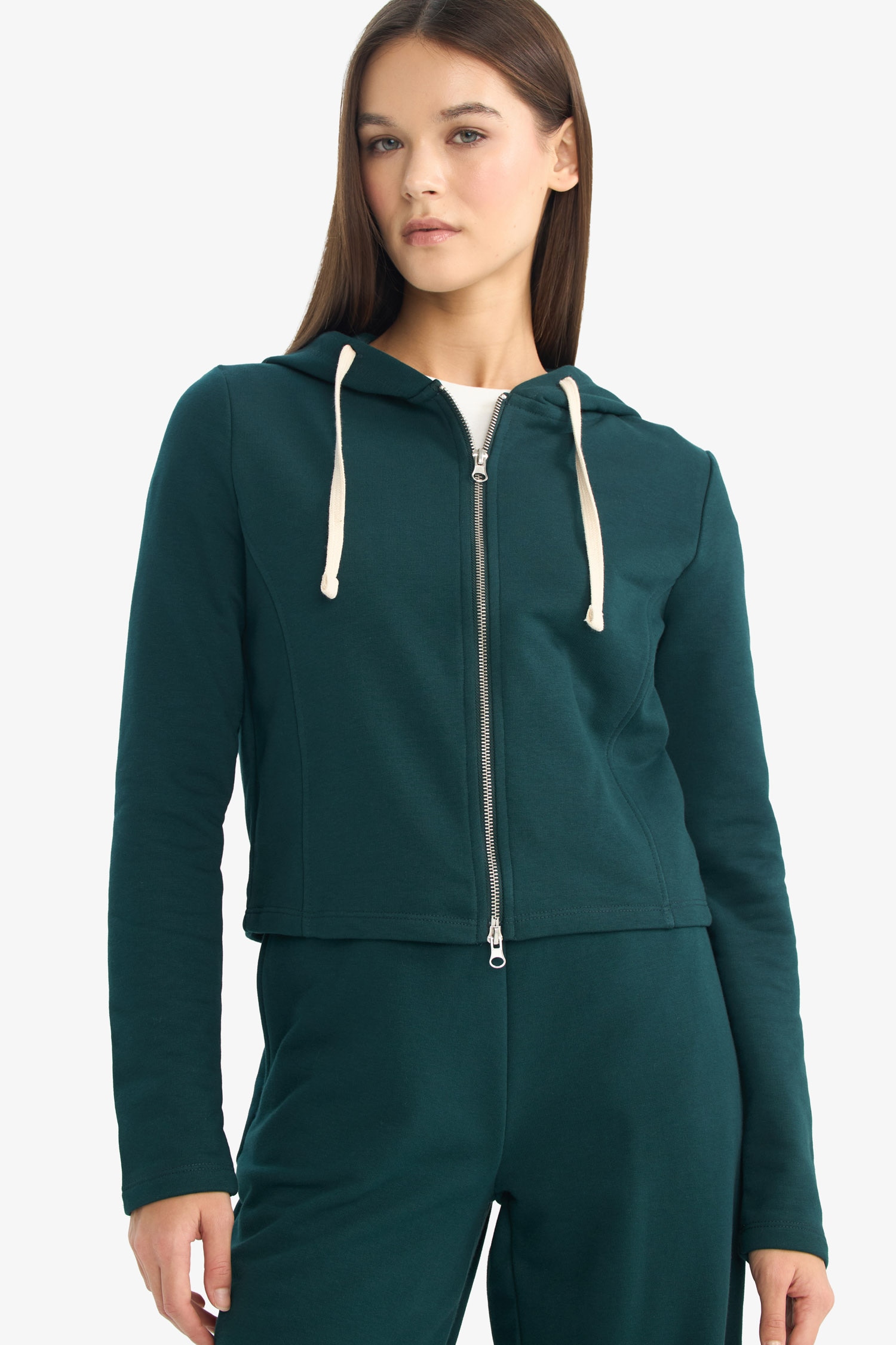 DeFacto Oversize Kapüşonlu Fermuarlı Sweatshirt