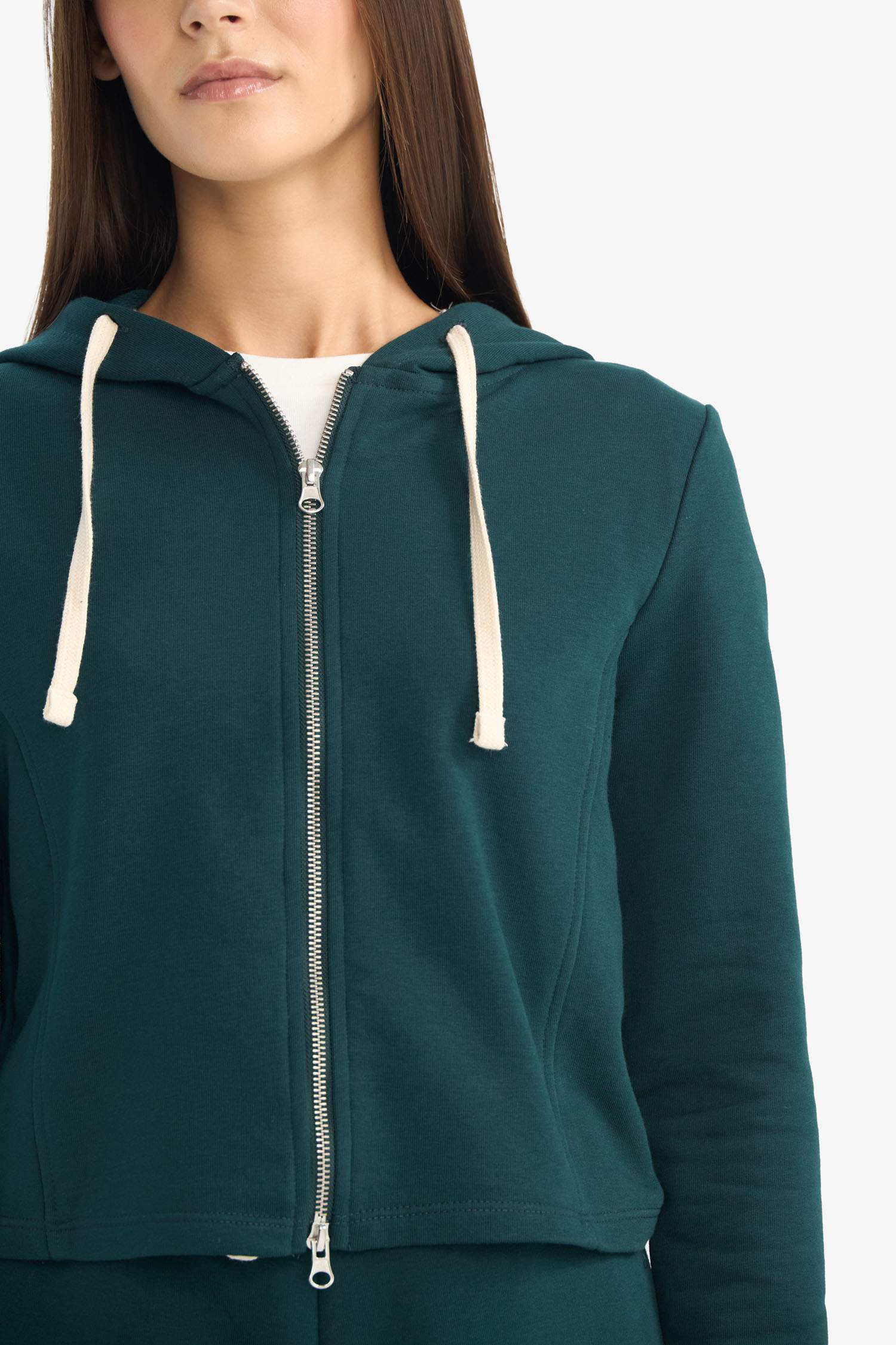 Oversize Kapüşonlu Fermuarlı Sweatshirt