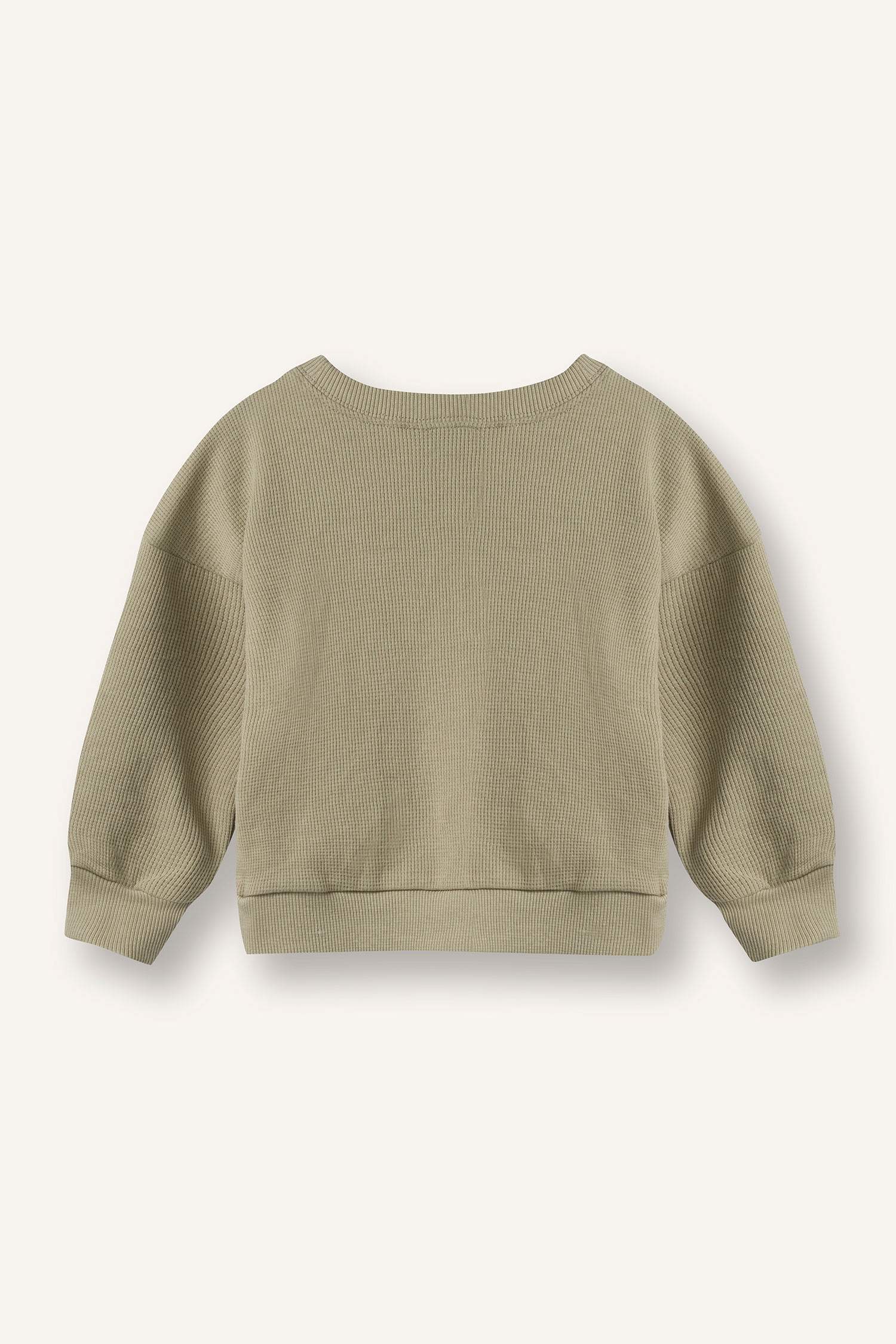 Erkek Bebek Baskılı Waffle Sweatshirt