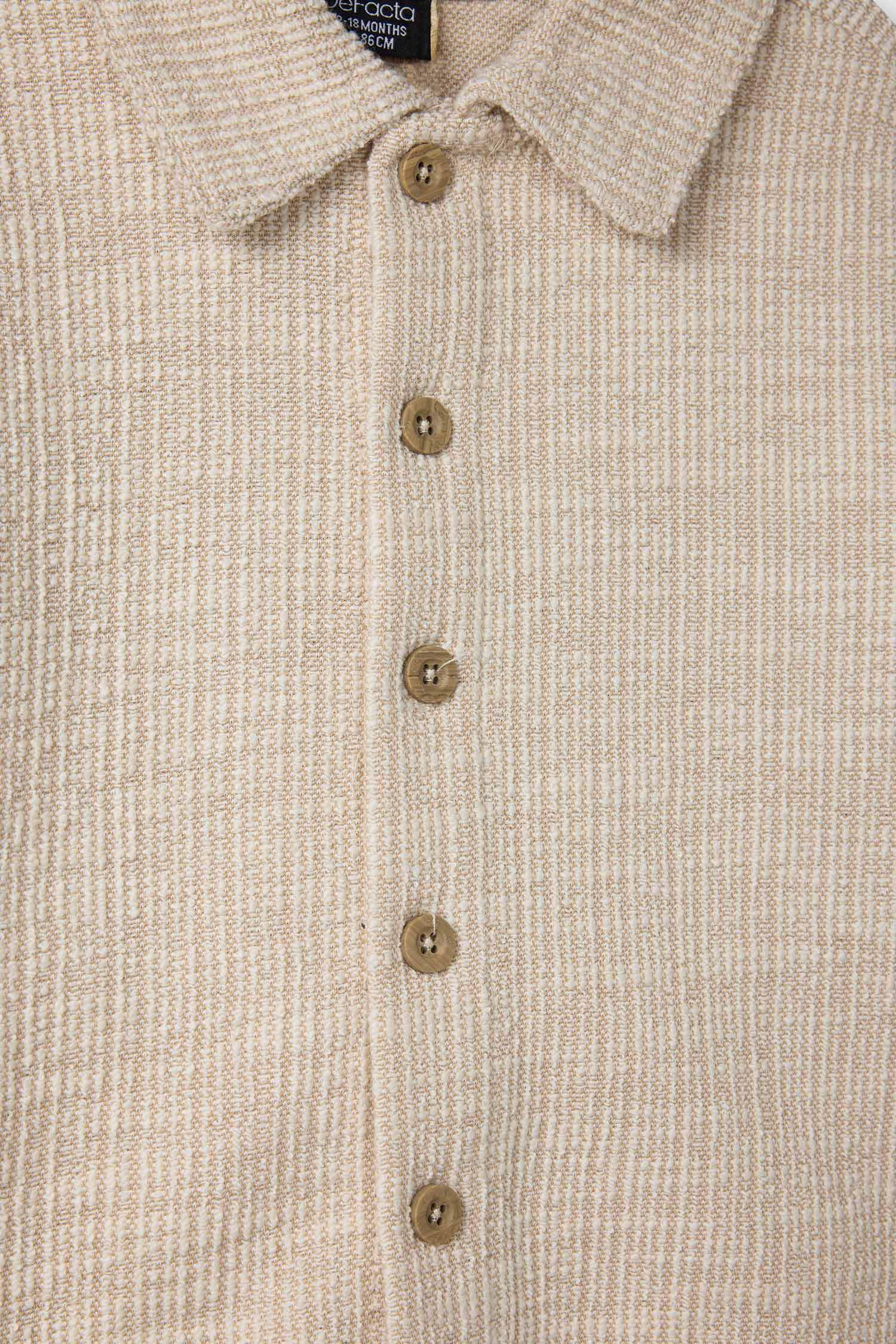 Erkek Bebek 2'li Takım Dokulu Kumaş Gömlek Pantolon