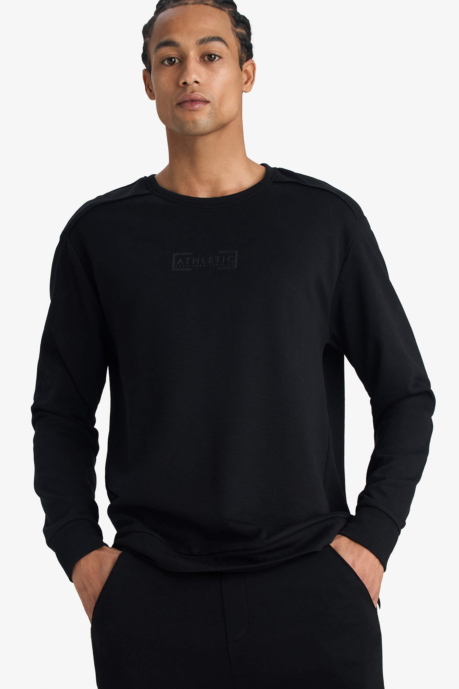 Standart Fit Bisiklet Yaka Modal Sweatshirt