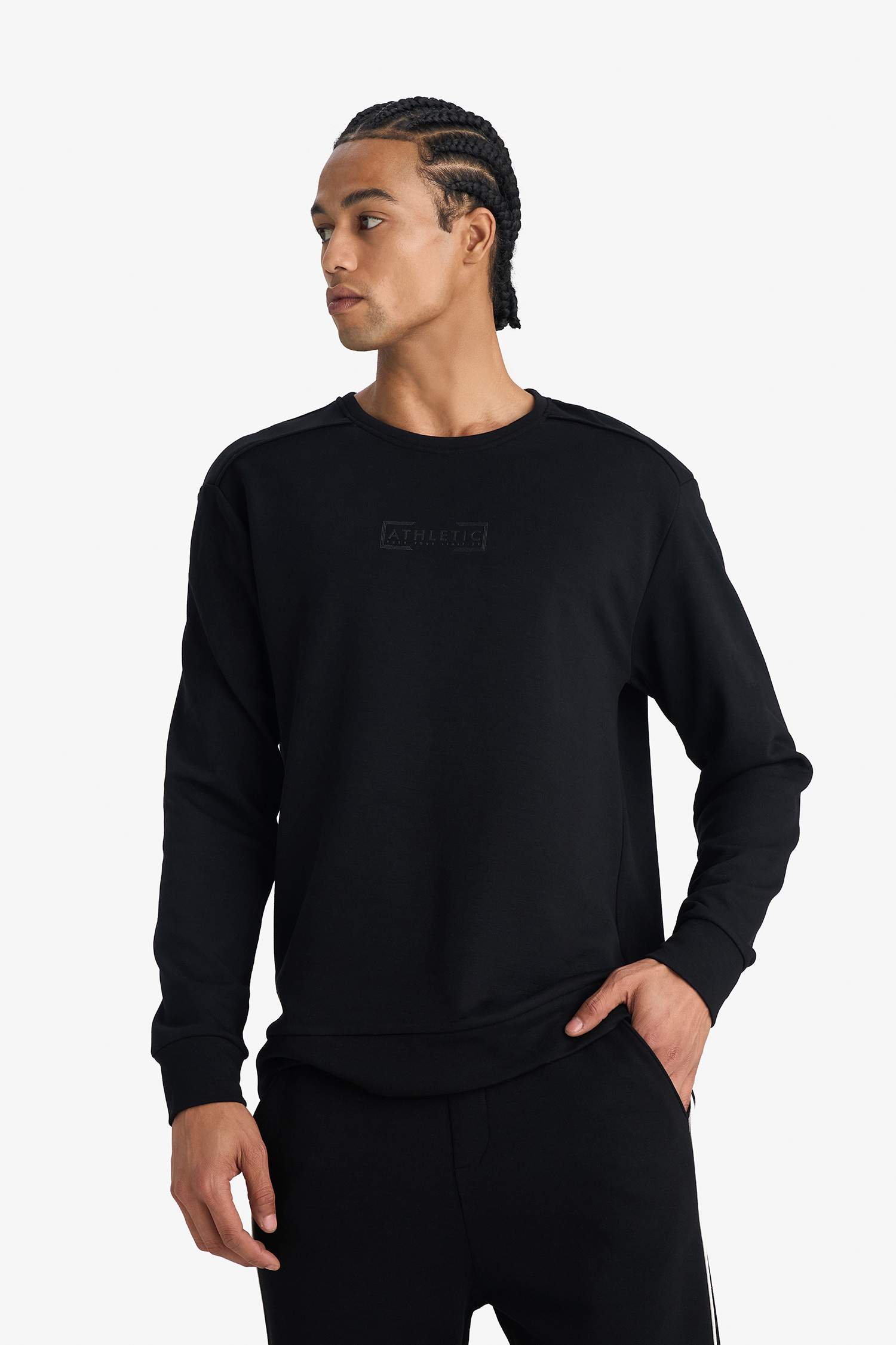 Standart Fit Bisiklet Yaka Modal Sweatshirt