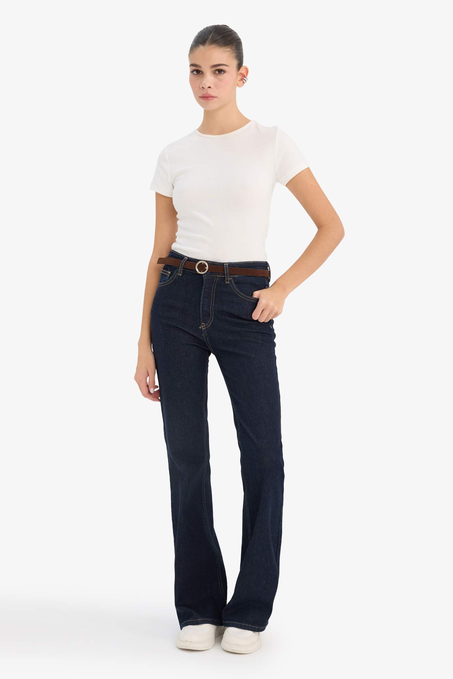 Mia Flare Fit Yüksek Bel Uzun Jean Pantolon