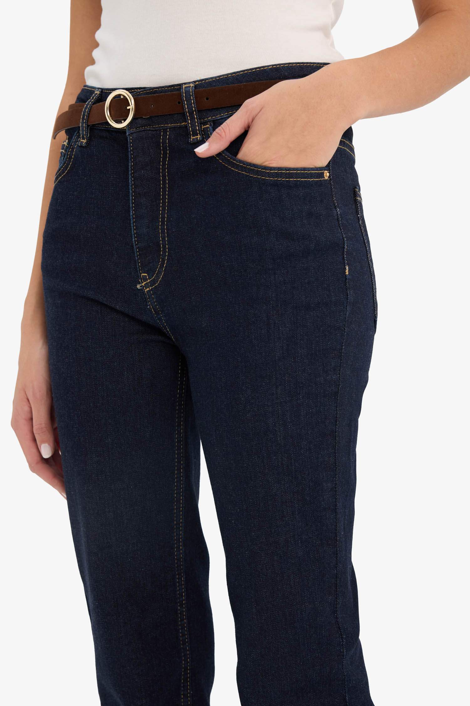 Mia Flare Fit Yüksek Bel Uzun Jean Pantolon