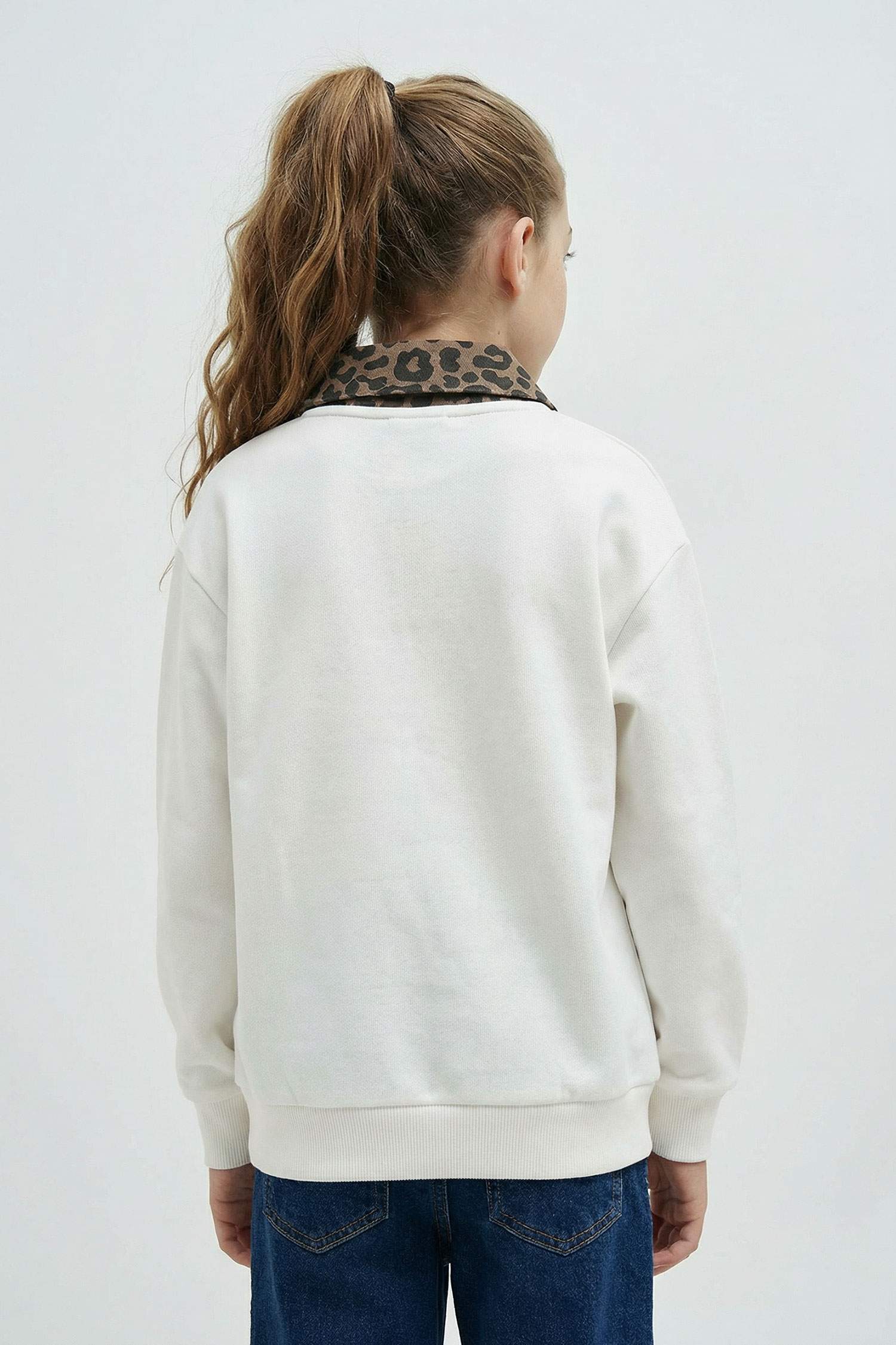 Kız Çocuk Overshirt Fit Baskılı İçi Yumuşak Tüylü Sweatshirt