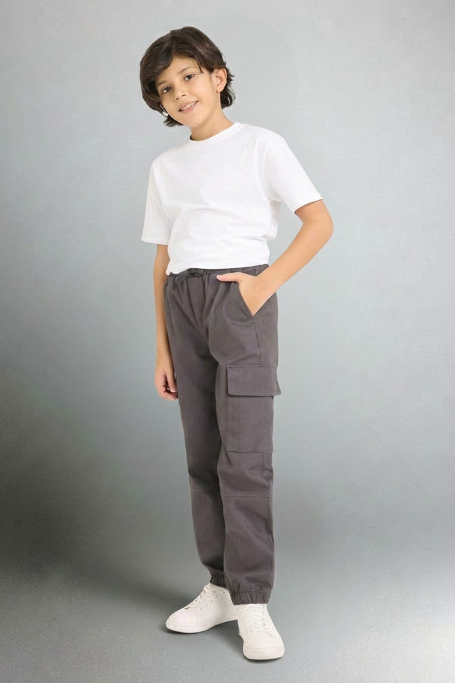 Boy Cargo Jogger Gabardine Trousers