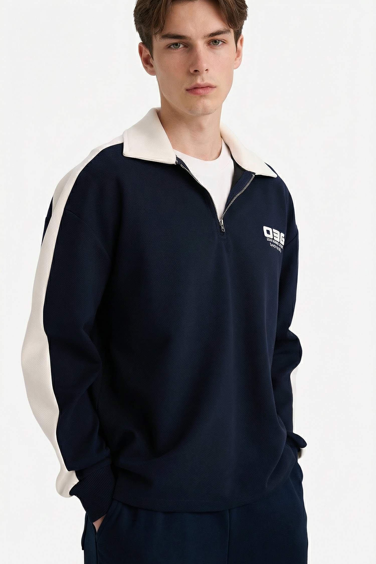 Boxy Fit Slogan Long Sleeve Sweatshirt