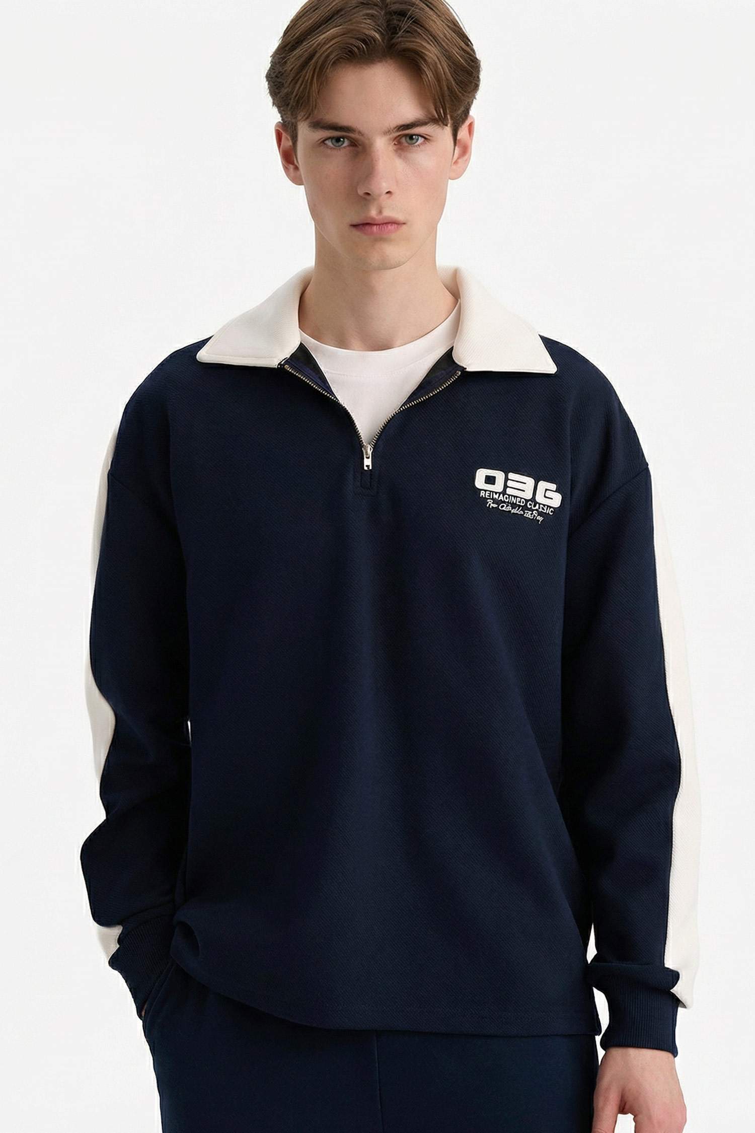 Boxy Fit Slogan Long Sleeve Sweatshirt