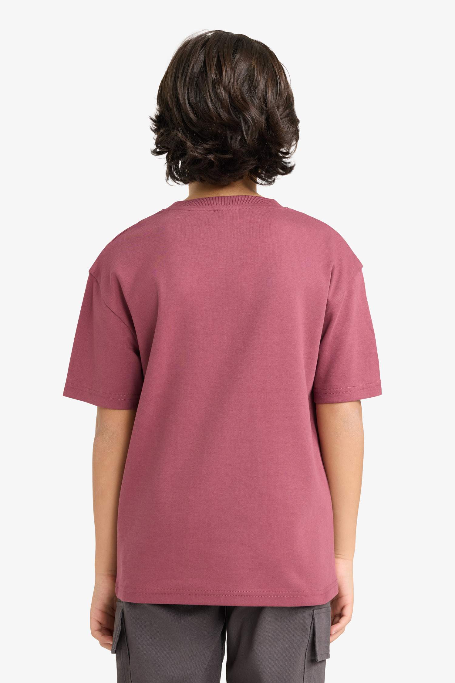 تيشيرت ولادي نص ردن بطبعة شعار اوفر سايز