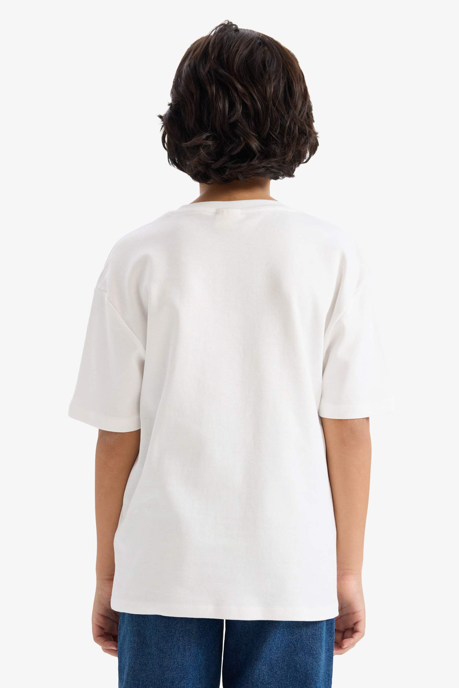 تيشيرت ولادي نص ردن اوفر سايز بياخة مستديرة