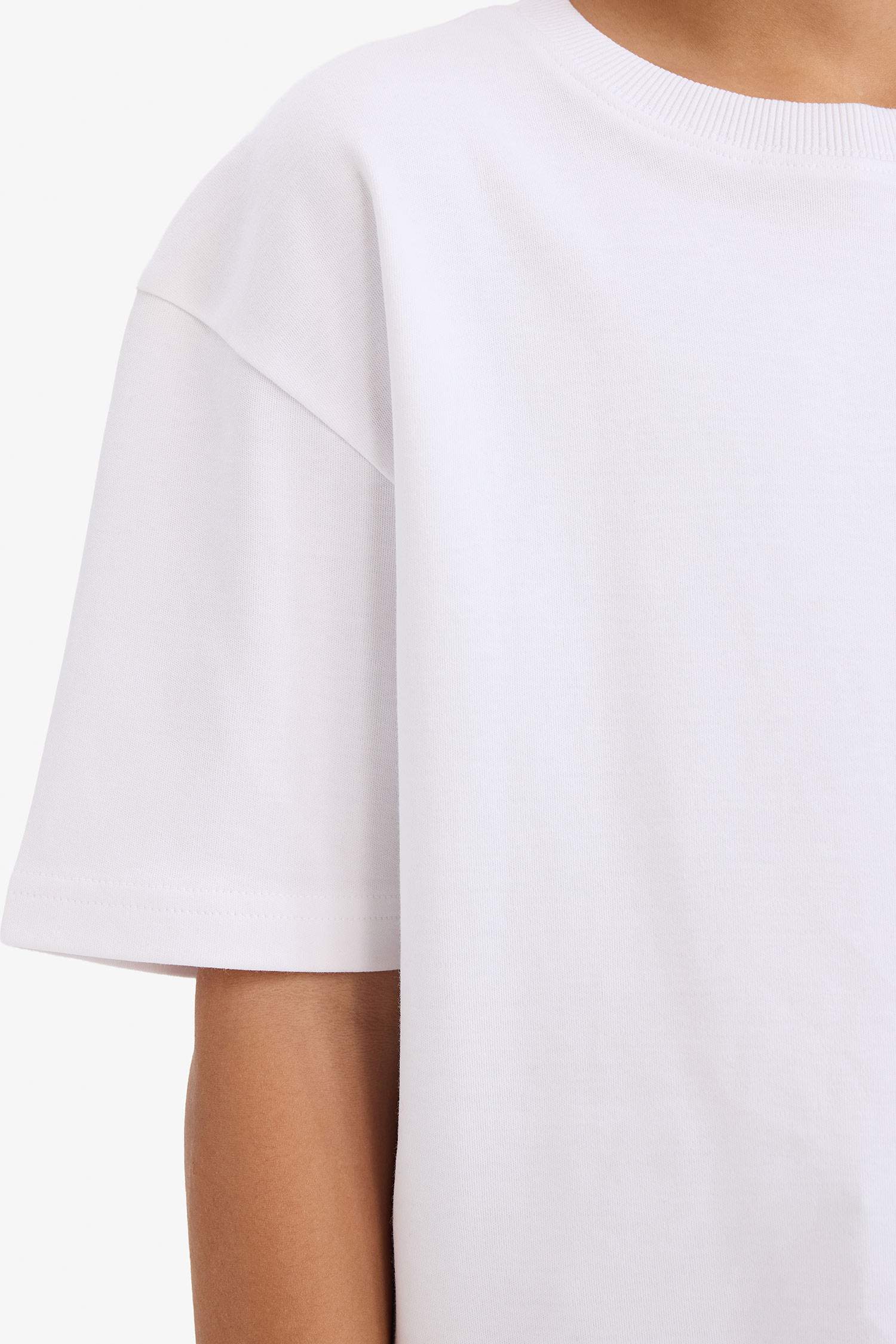 Erkek Çocuk Oversize Geniş Kalıp Bisiklet Yaka Kısa Kollu Tişört