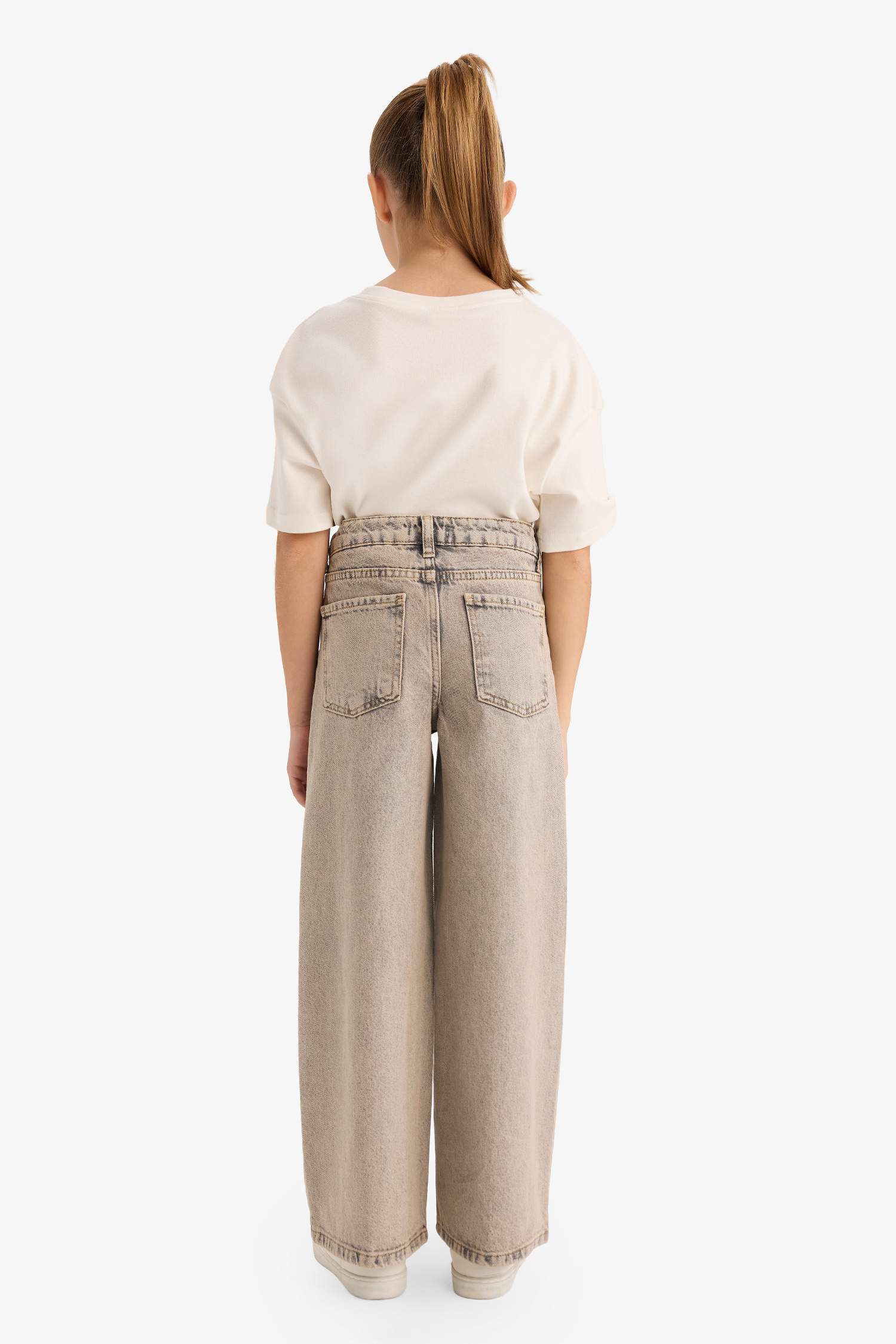 Kız Çocuk Yılbaşı Temalı Düz Paça Jean Pantolon