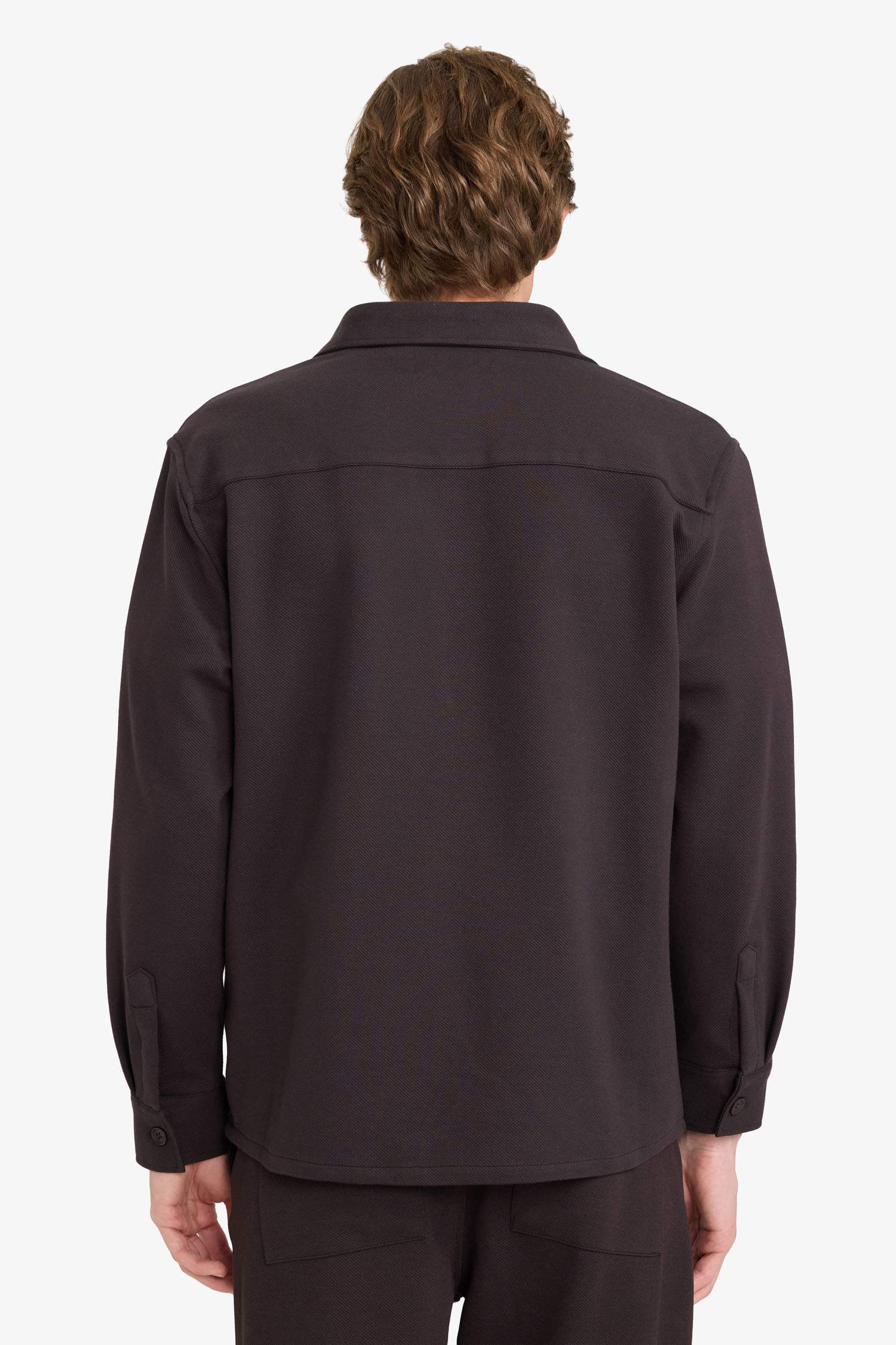 Relax Fit Polo Collar Cotton Long Sleeve Shirt