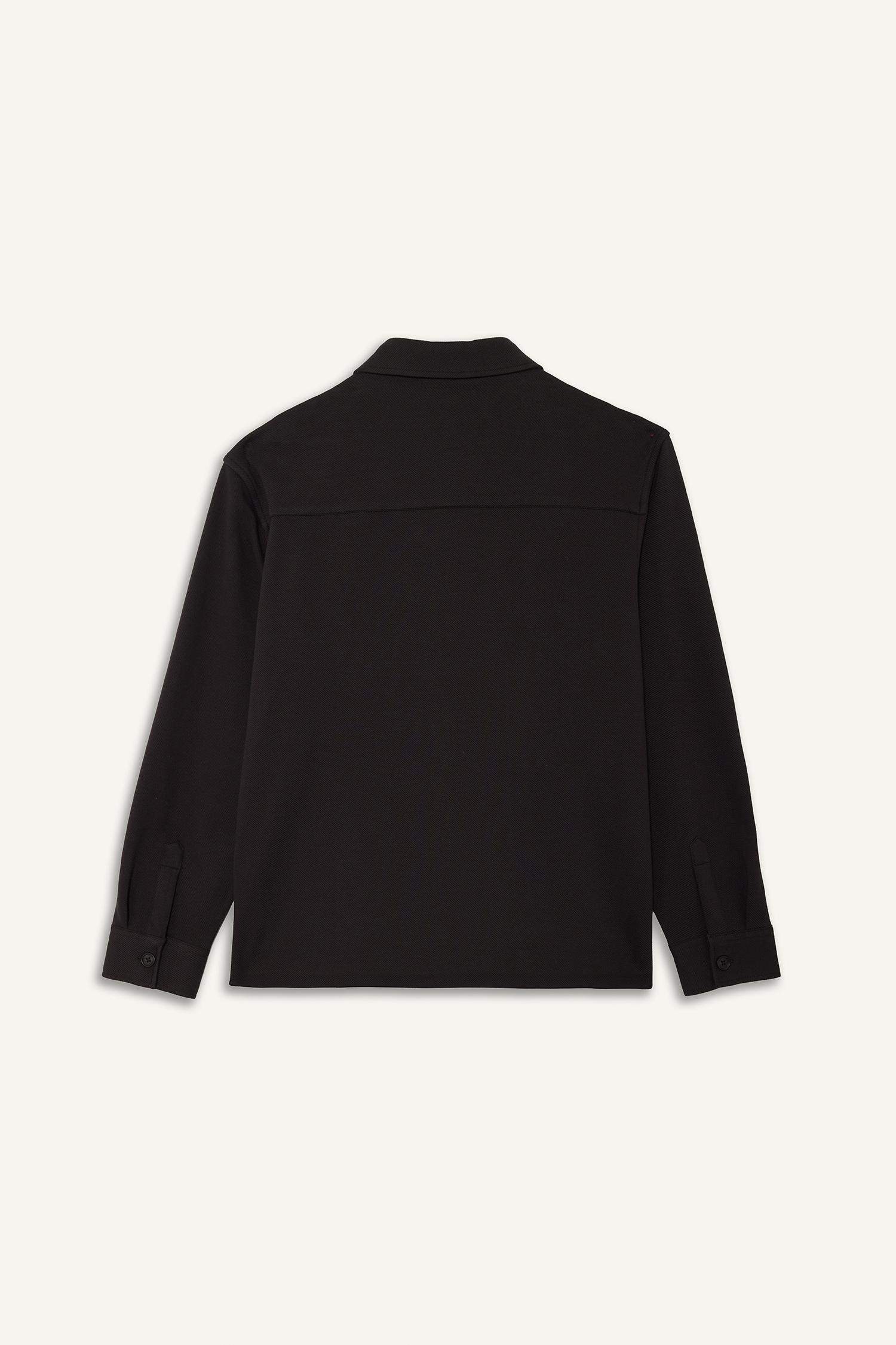 Relax Fit Polo Yaka Penye Uzun Kollu Gömlek