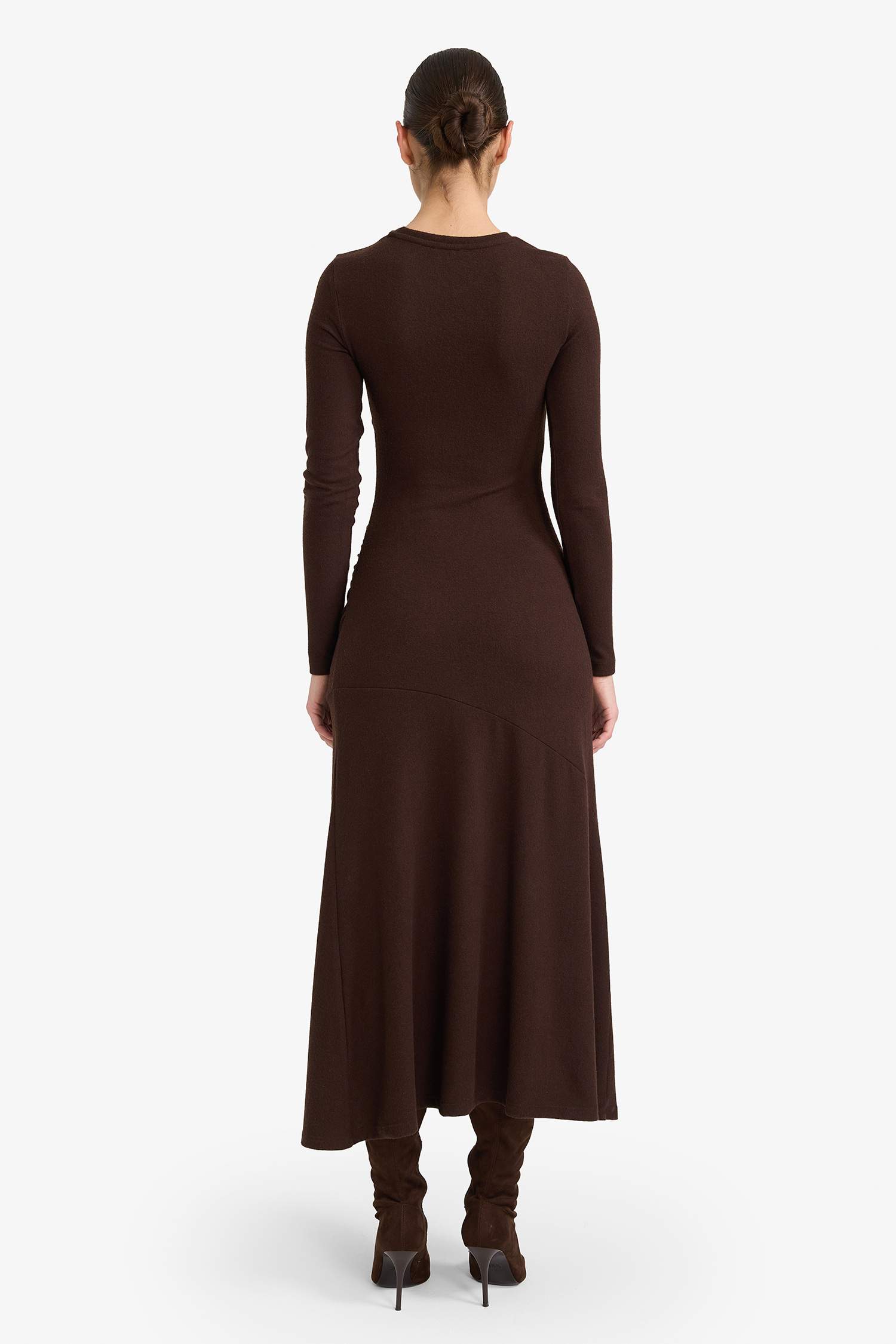 فستان ميدي ردن طويل بياخة مستديرة