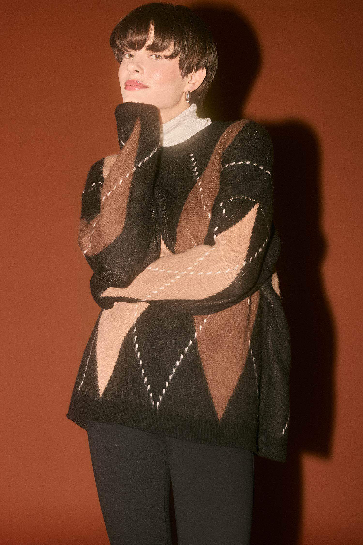 Oversize Fit Crew Neck Pullover