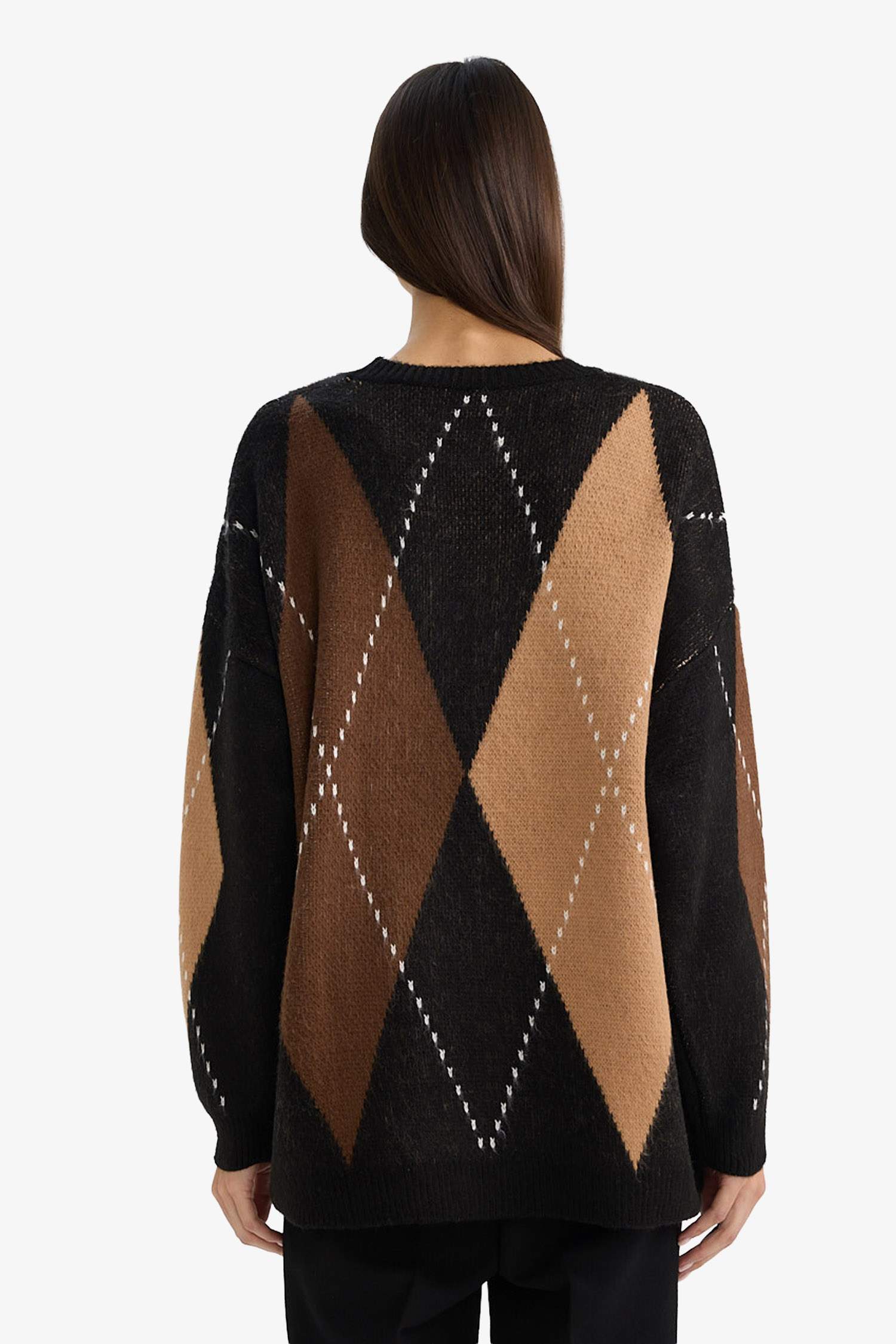 Oversize Fit Crew Neck Knit Pullover