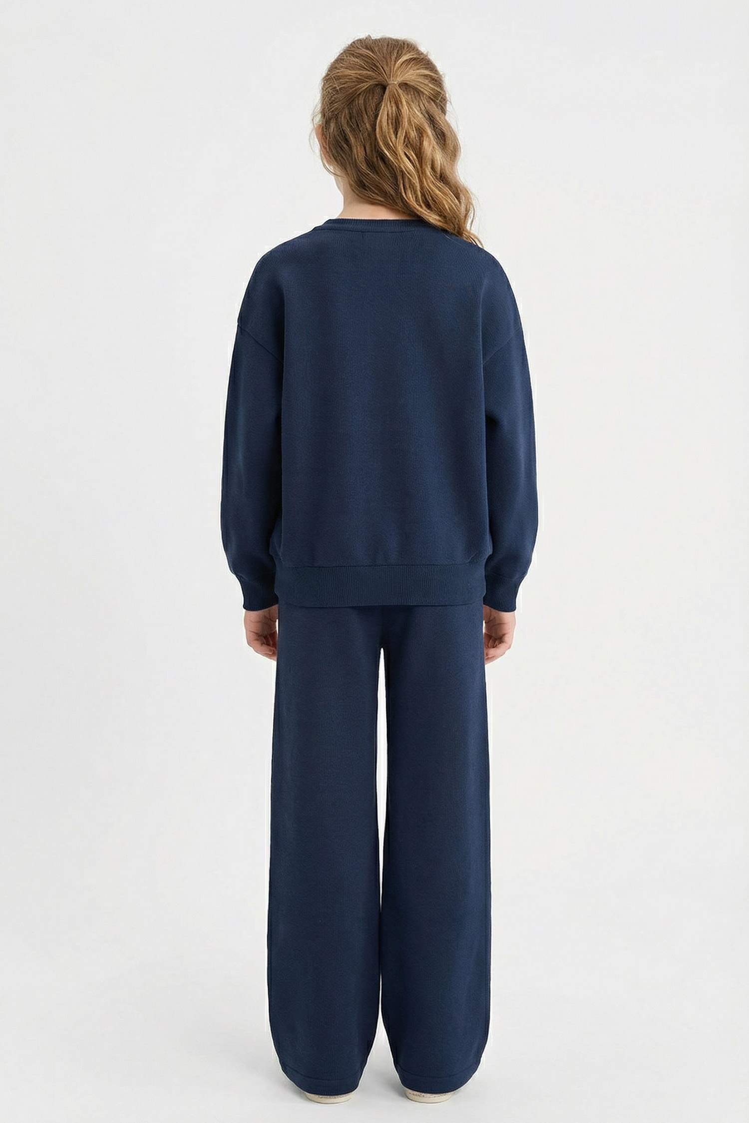 2'li Takım Baskılı Sweatshirt Eşofman Altı Kız Çocuk