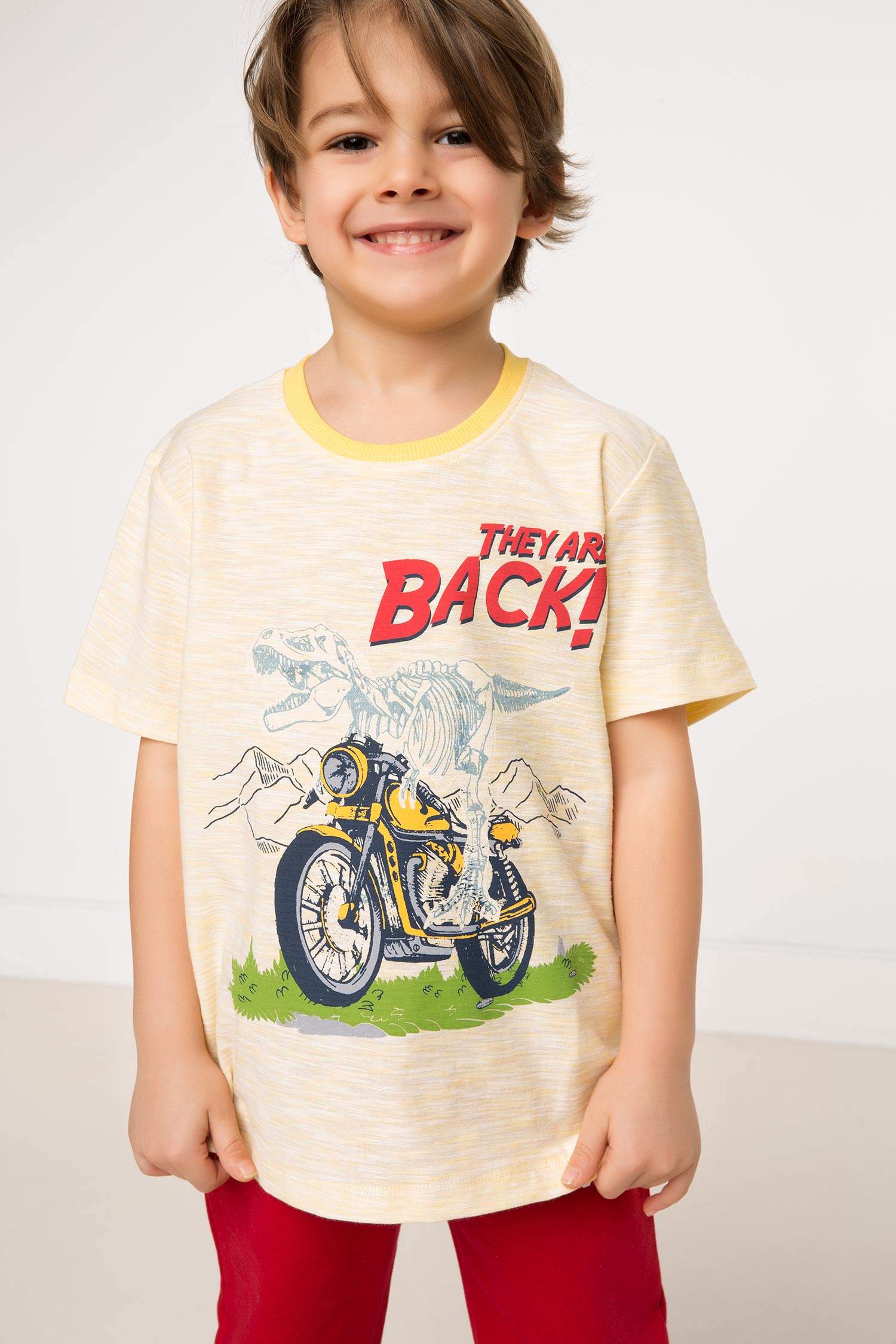 Defacto Renk Değiştiren Motorsiklet Baskılı Erkek Çocuk T-shirt. 3