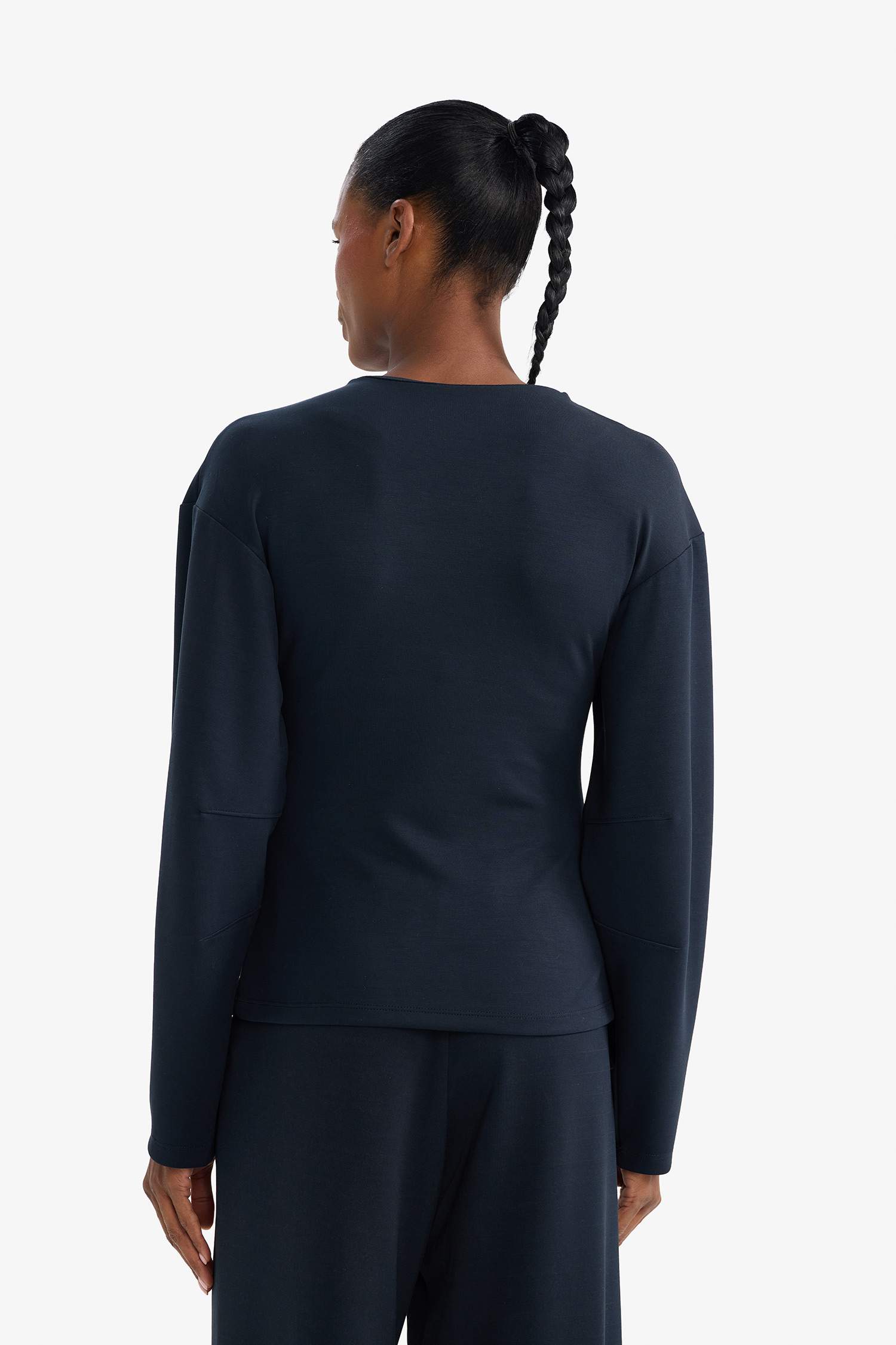 Bisiklet Yaka Uzun Kollu Tişört