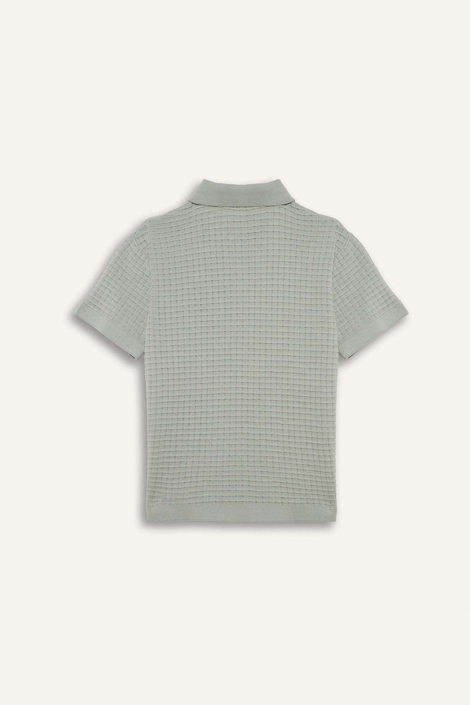 Polo Yaka Dokulu Pamuklu Kazak Erkek Çocuk