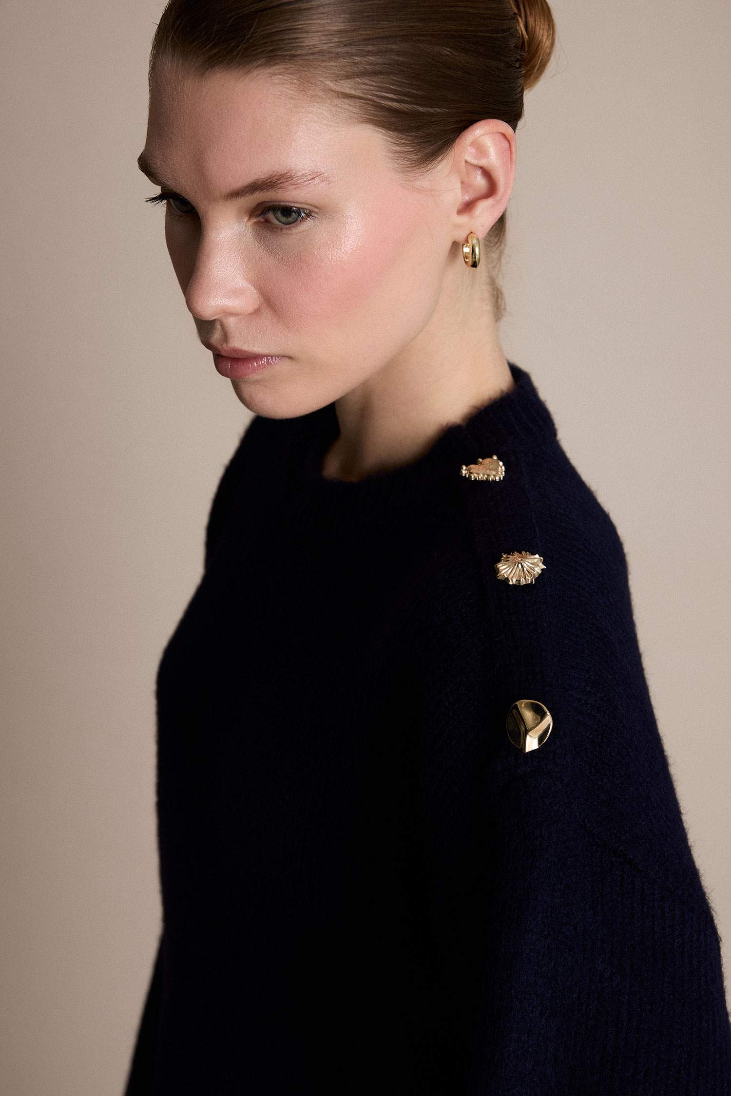 Oversize Fit Crew Neck Knitwear Pullover