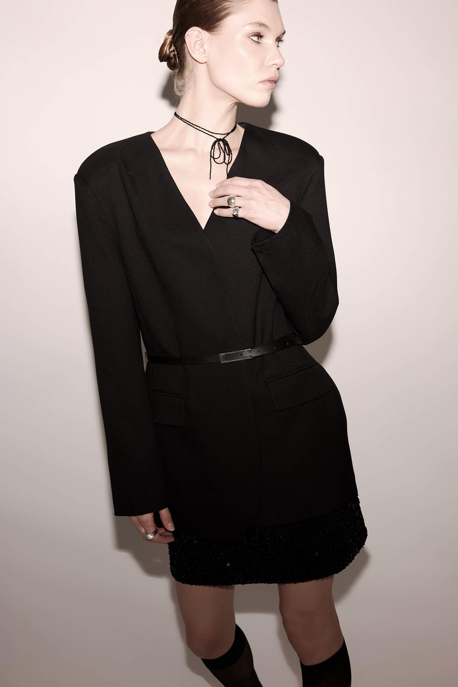 Oversize Geniş Kalıp V Yaka Blazer Ceket