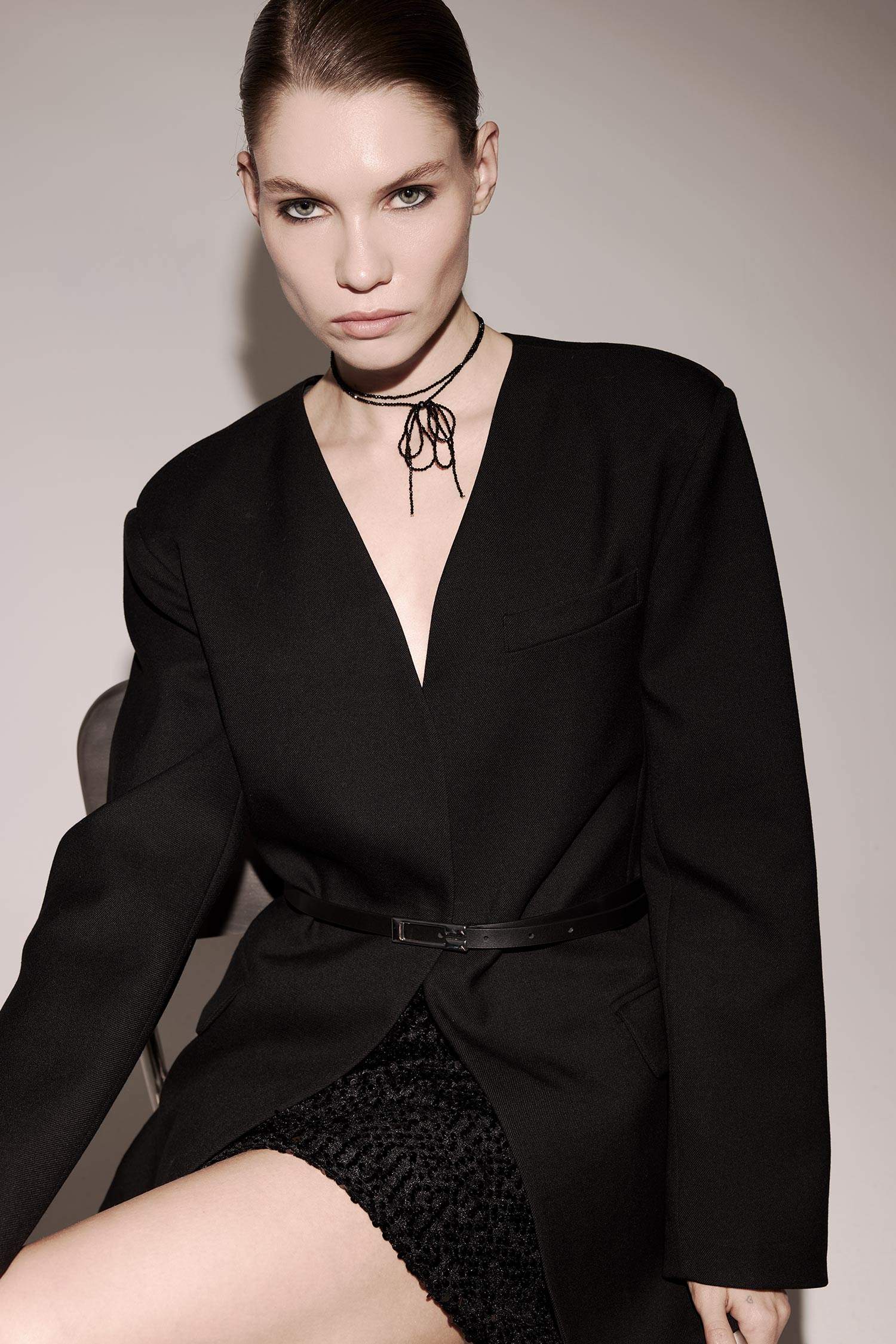 Oversize Geniş Kalıp V Yaka Blazer Ceket