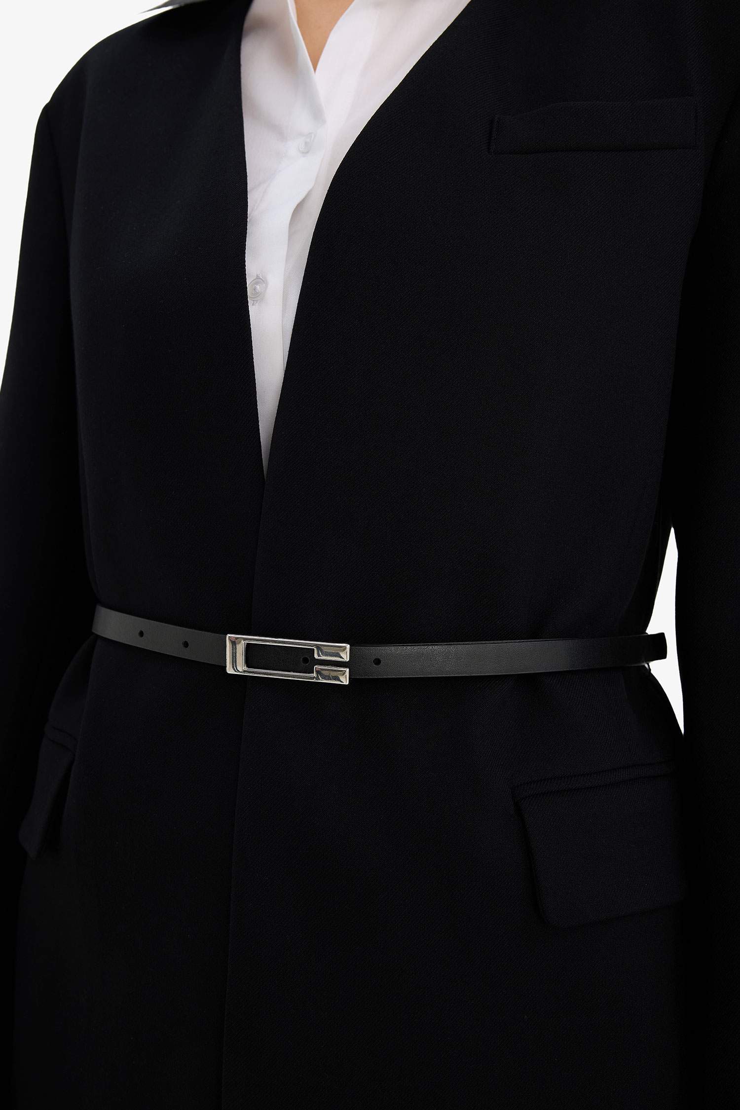 Oversize Geniş Kalıp V Yaka Blazer Ceket