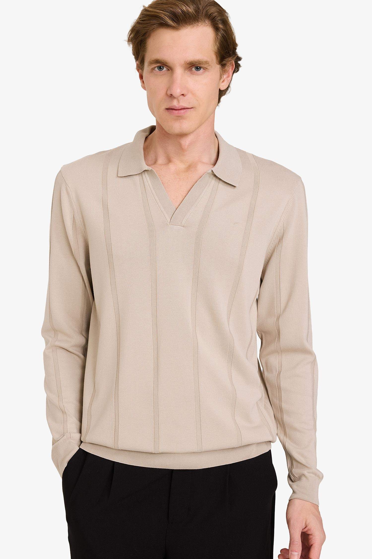 Standart Fit Polo Yaka Triko Kazak