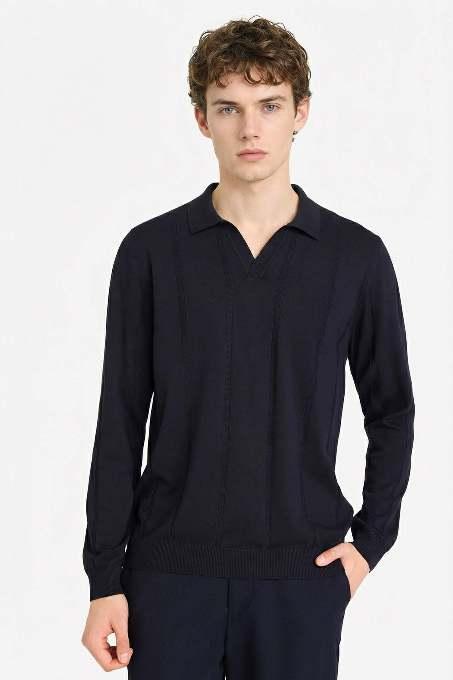 Standart Fit Polo Yaka Triko Kazak