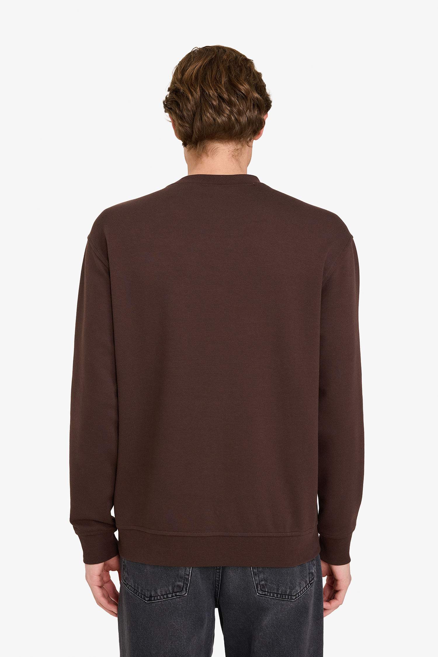Bisiklet Yaka Basic Düz Sweatshirt