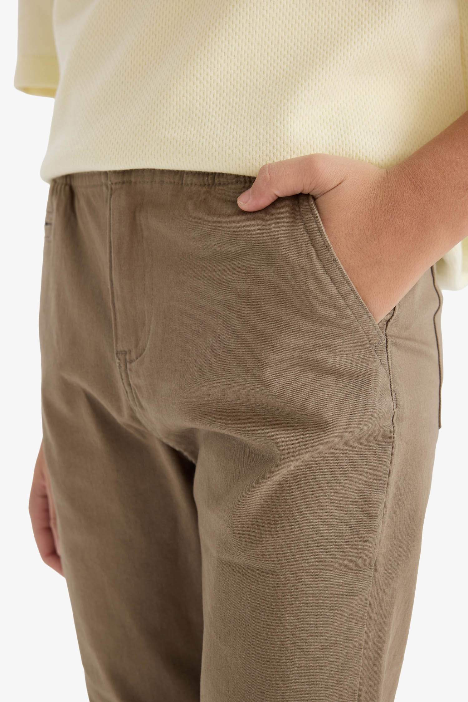 Regular Fıt Düz Paça Gabardin Pantolon Erkek Çocuk