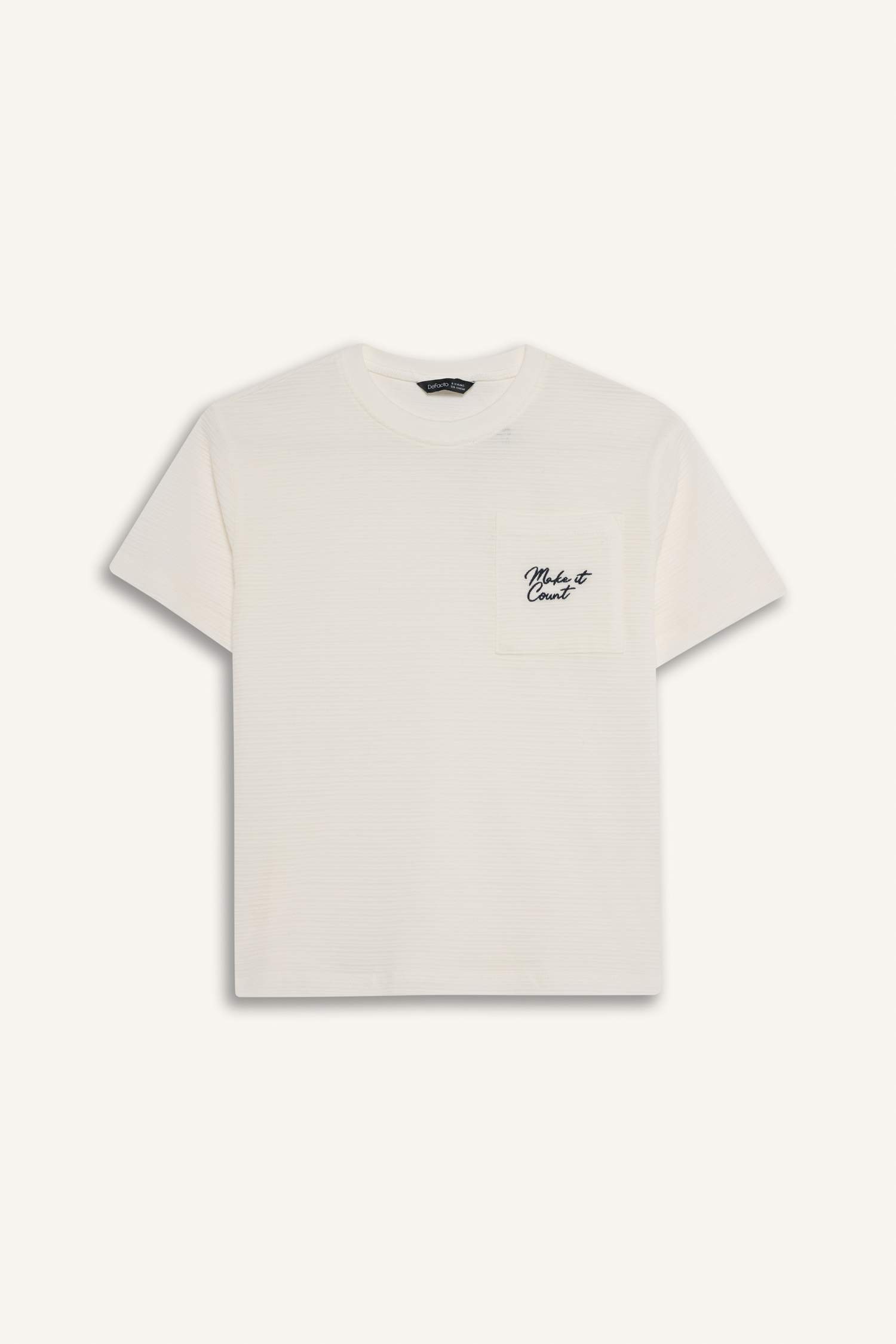 Erkek Çocuk Bisiklet Yaka Nakışlı Kısa Kollu Tişört