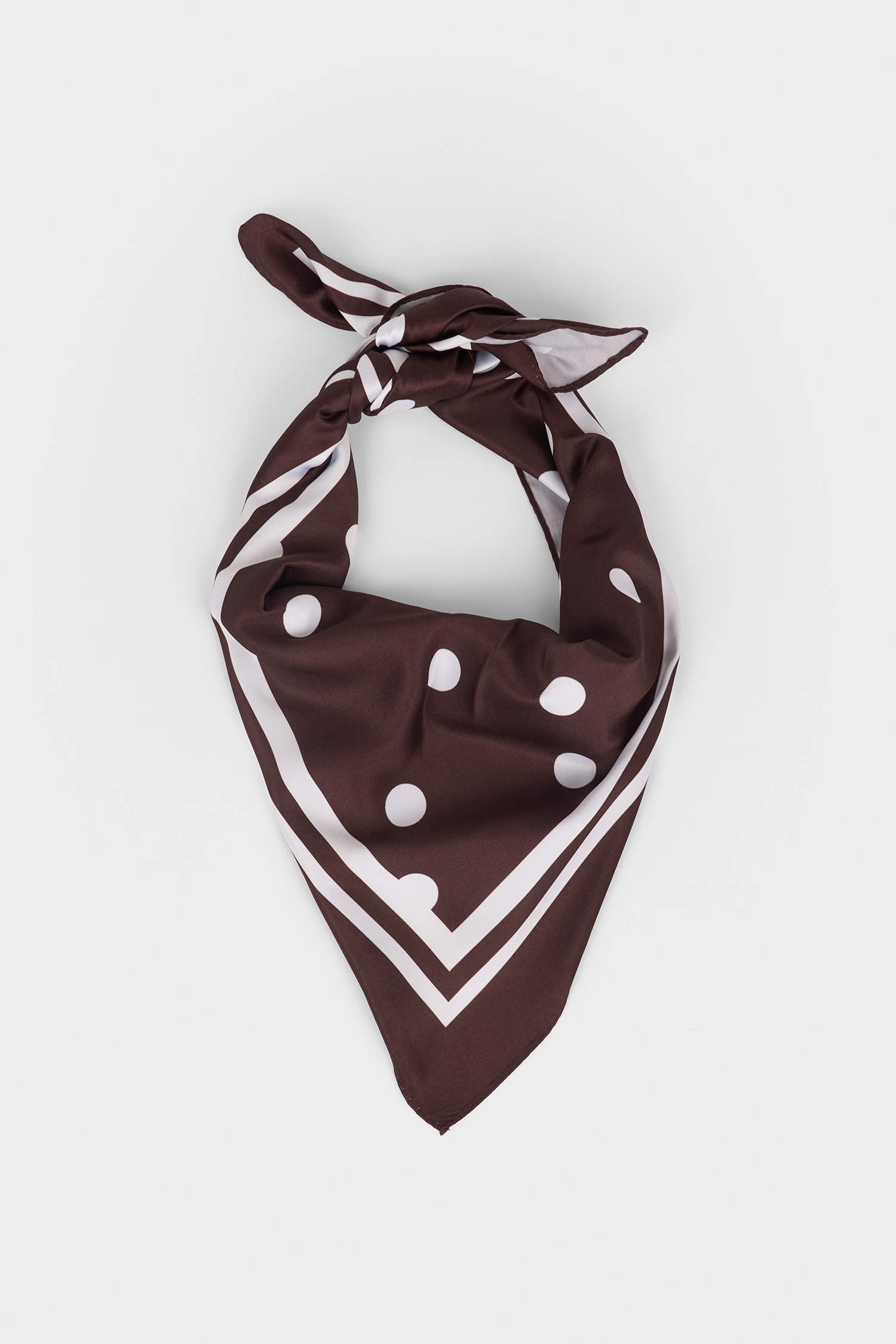 Kadın Puantiyeli Saten Fular