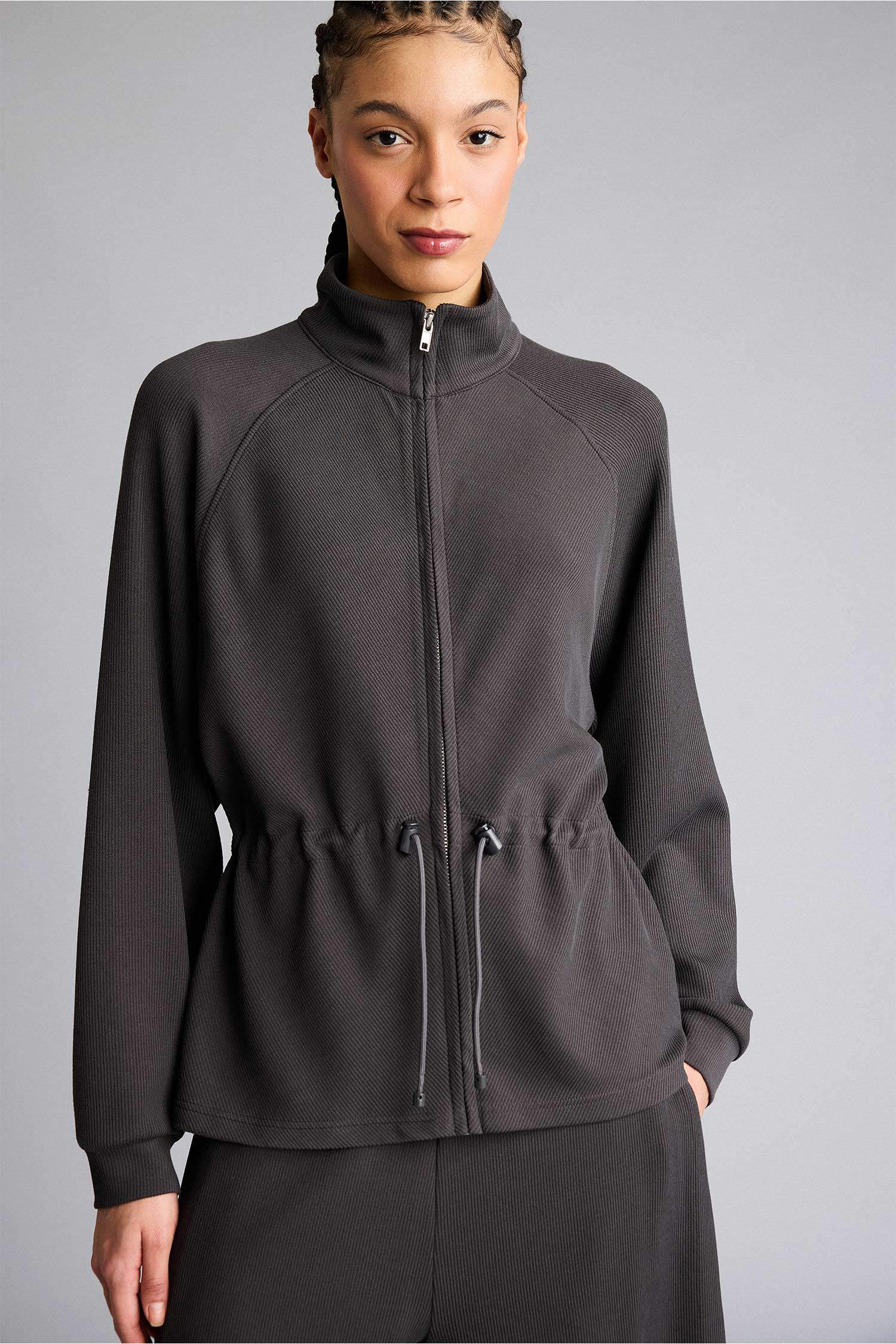 Standard Fit Stand Collar Modal Cardigan