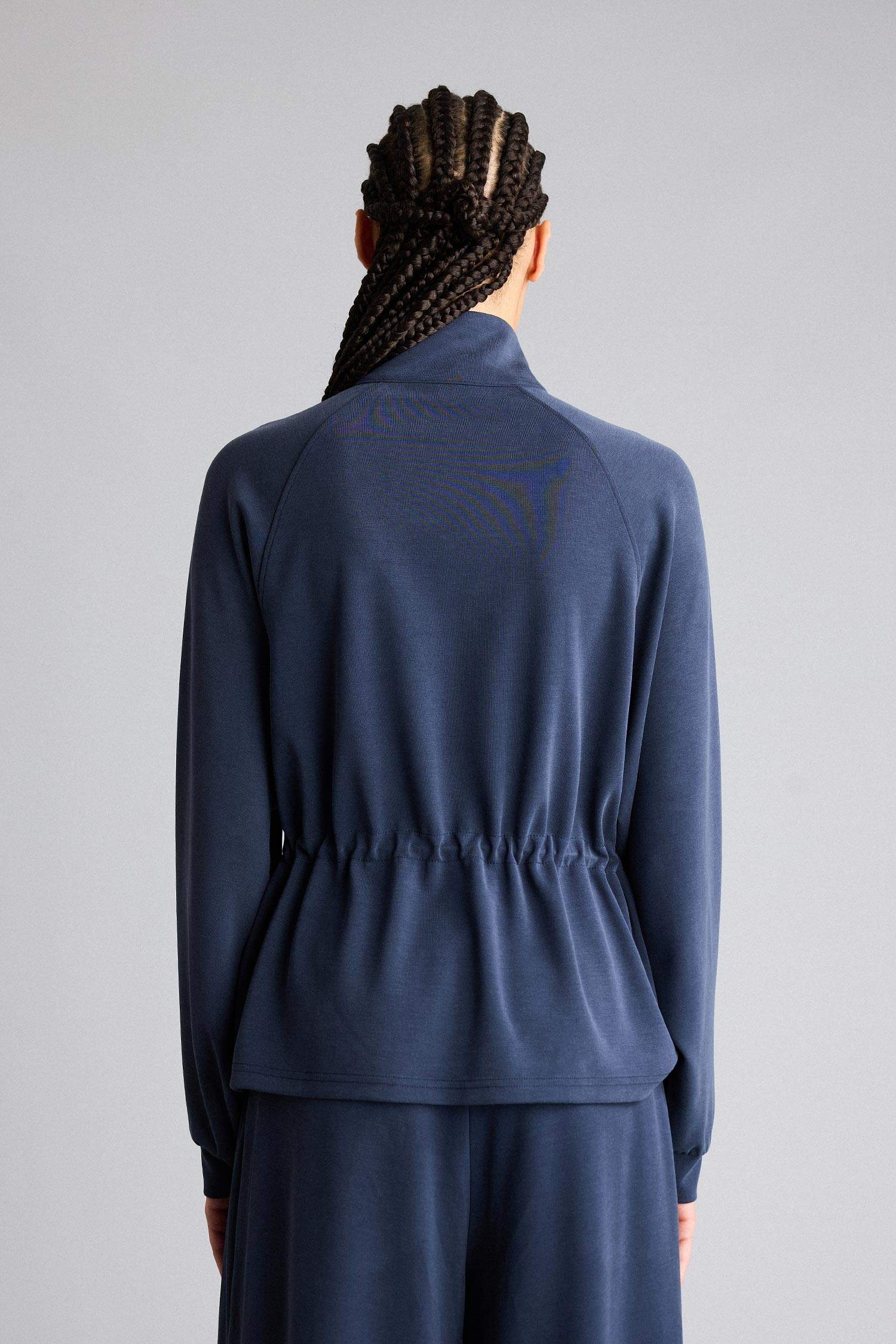 Standard Fit Stand Collar Zippered Modal Cardigan