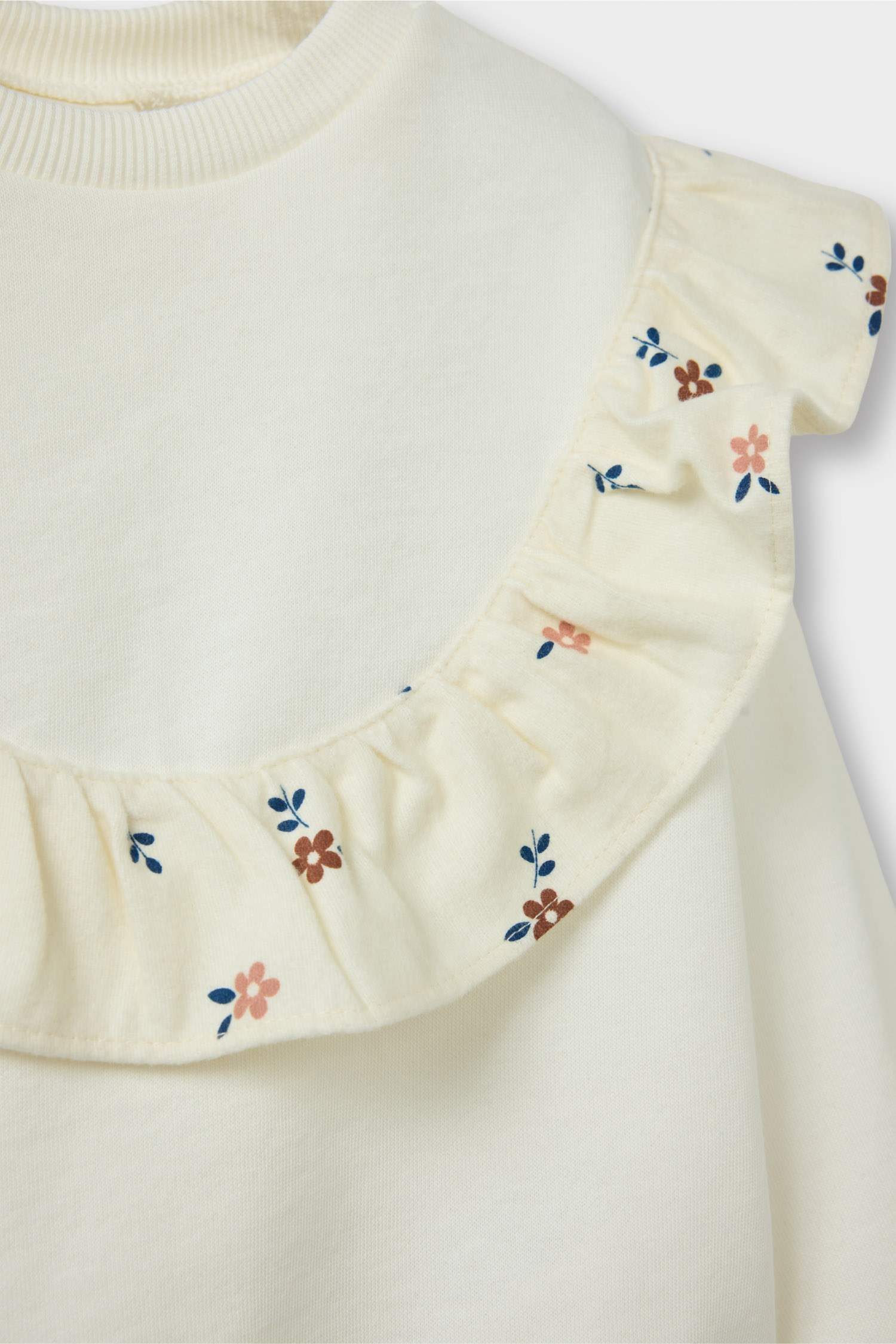 سويت شيرت فلورال اوفر سايز بياقة مستديرة مغسول