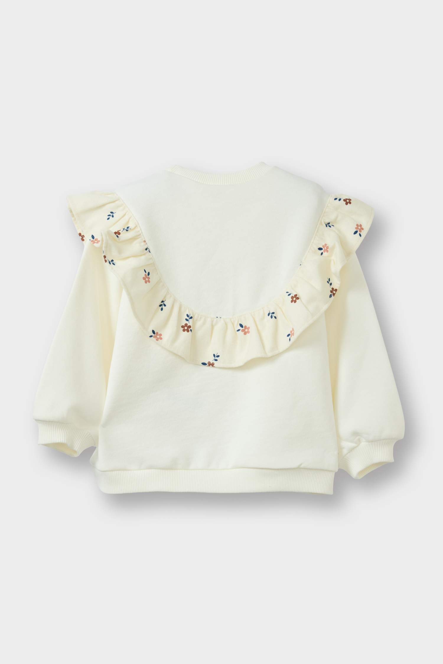 سويت شيرت فلورال اوفر سايز بياقة مستديرة مغسول