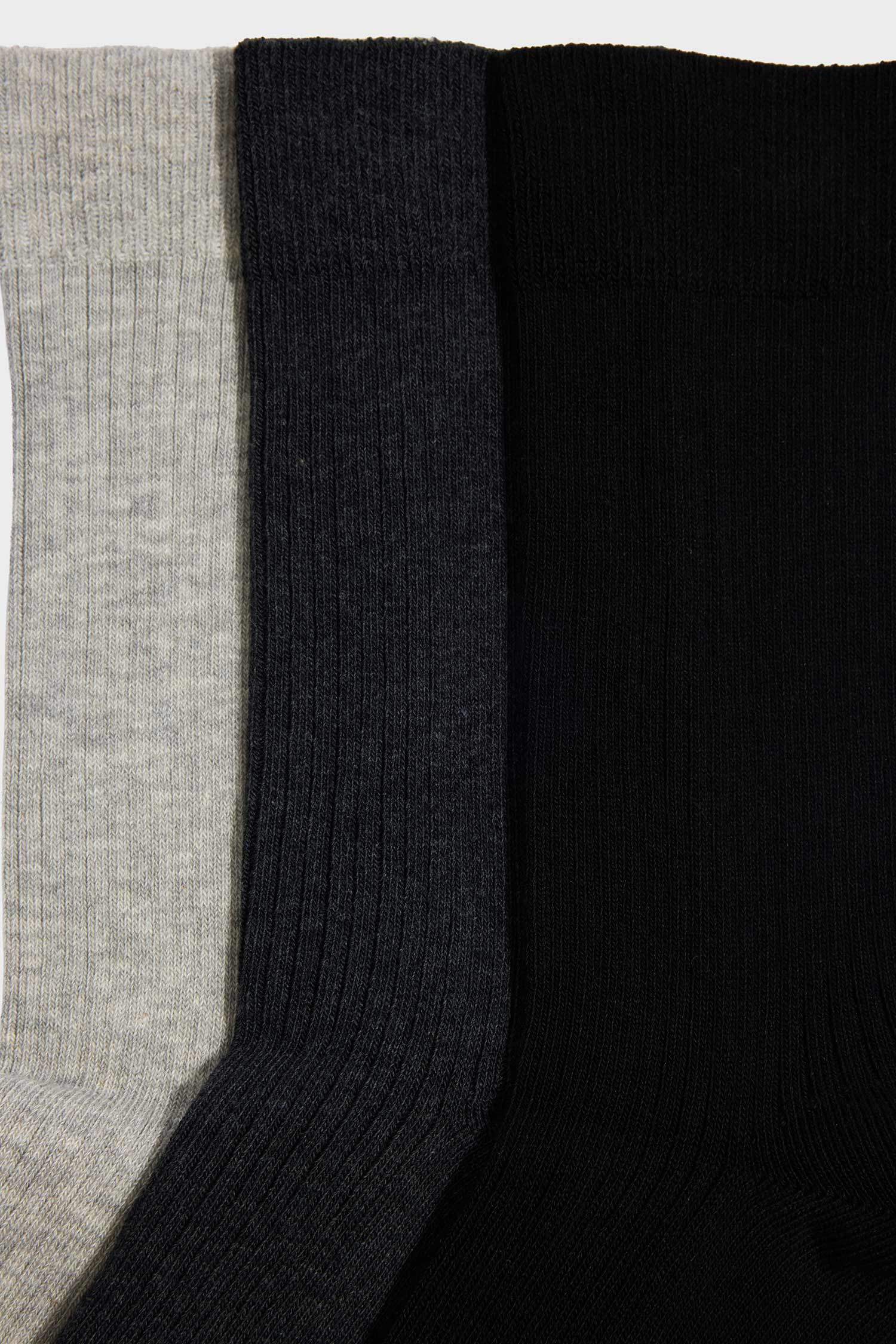 Erkek 3'lü Pamuklu Uzun Çorap