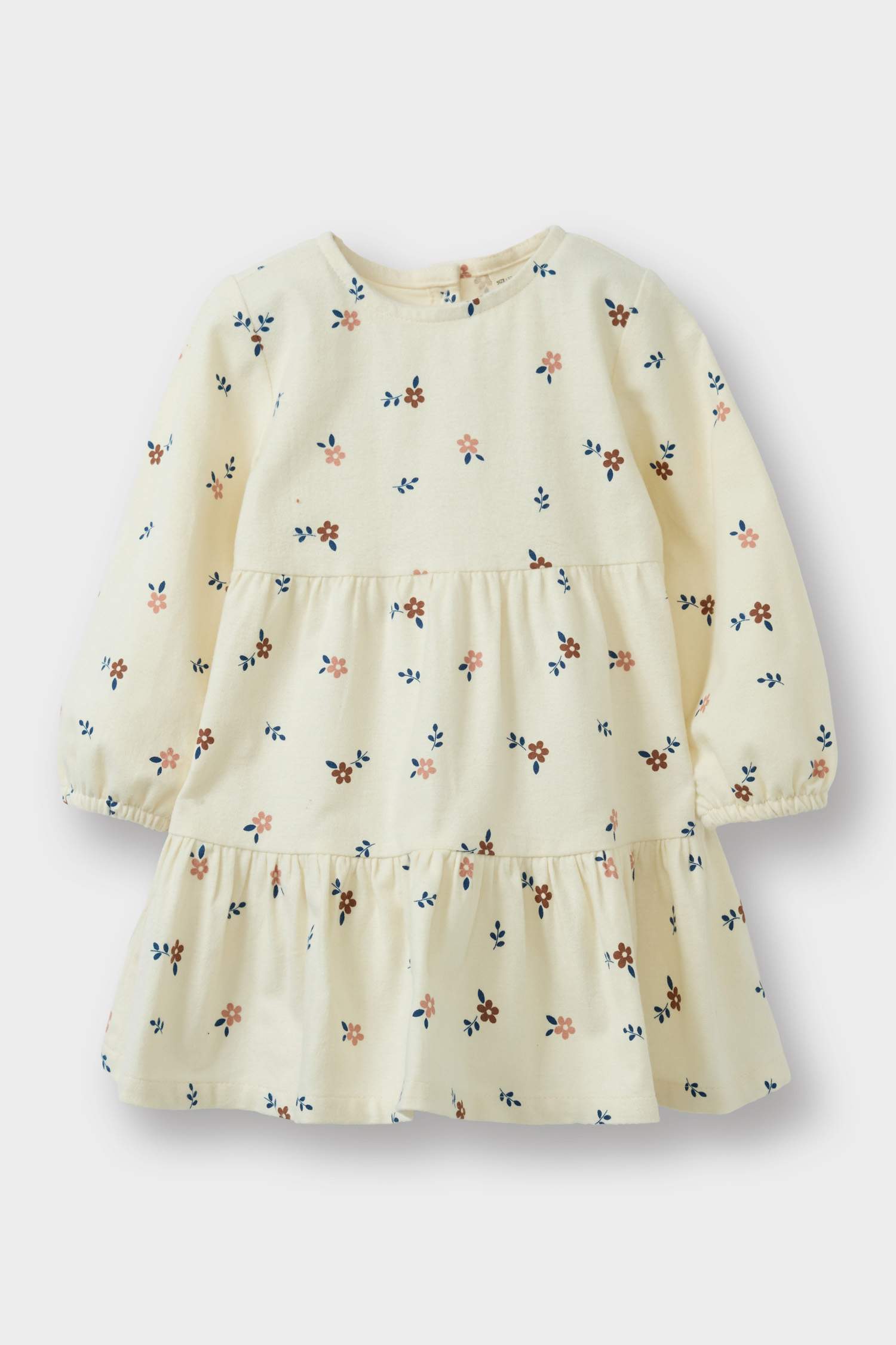 Kız Bebek 2'li Takım Süveter Çiçek Desenli Uzun Kollu Elbise